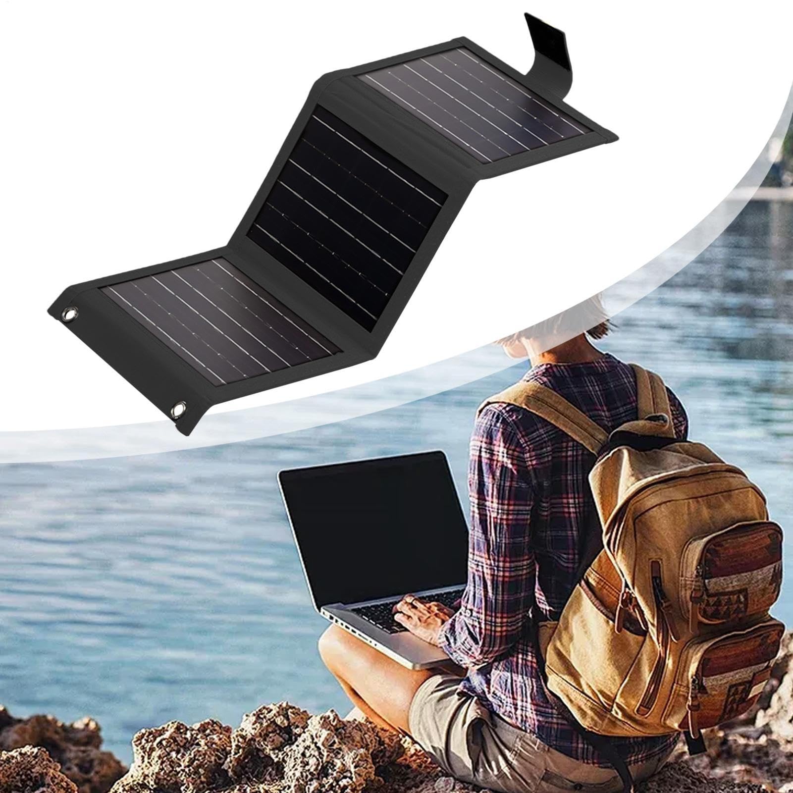 Cargador Solar para Móvil Portátil Carga Rápida Exterior Plegable | Cargador Solar Plegable para Teléfono Móvil Tabletas, Cámaras, Auriculares Para Camping, Senderismo, Viajes Y Al Aire