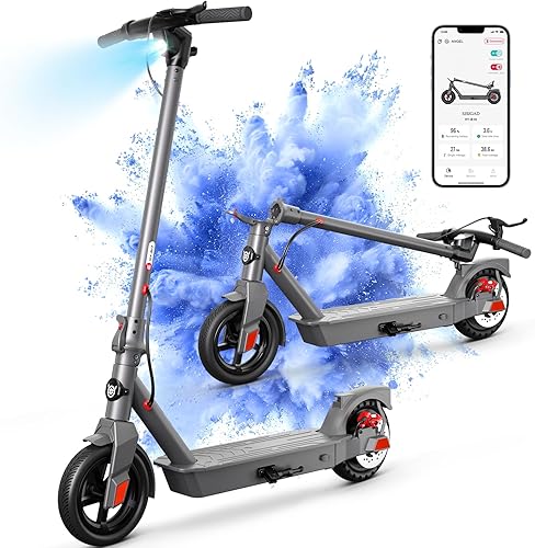 SISIGAD Patinete eléctrico para adultos, motor de 300 W, pico de 500 W, scooter eléctrico de largo alcance para adultos, neumáticos sólidos de 8.5