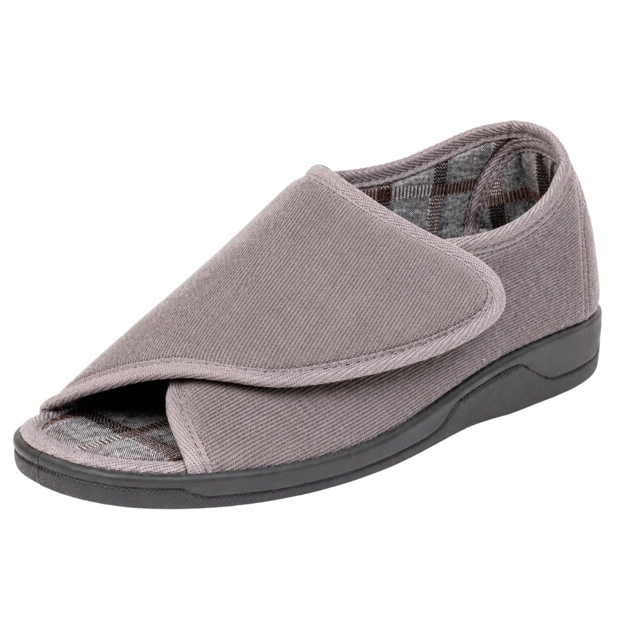 Diabetic Open Toe Slippers, Extra Wide Adjustable House Shoes
