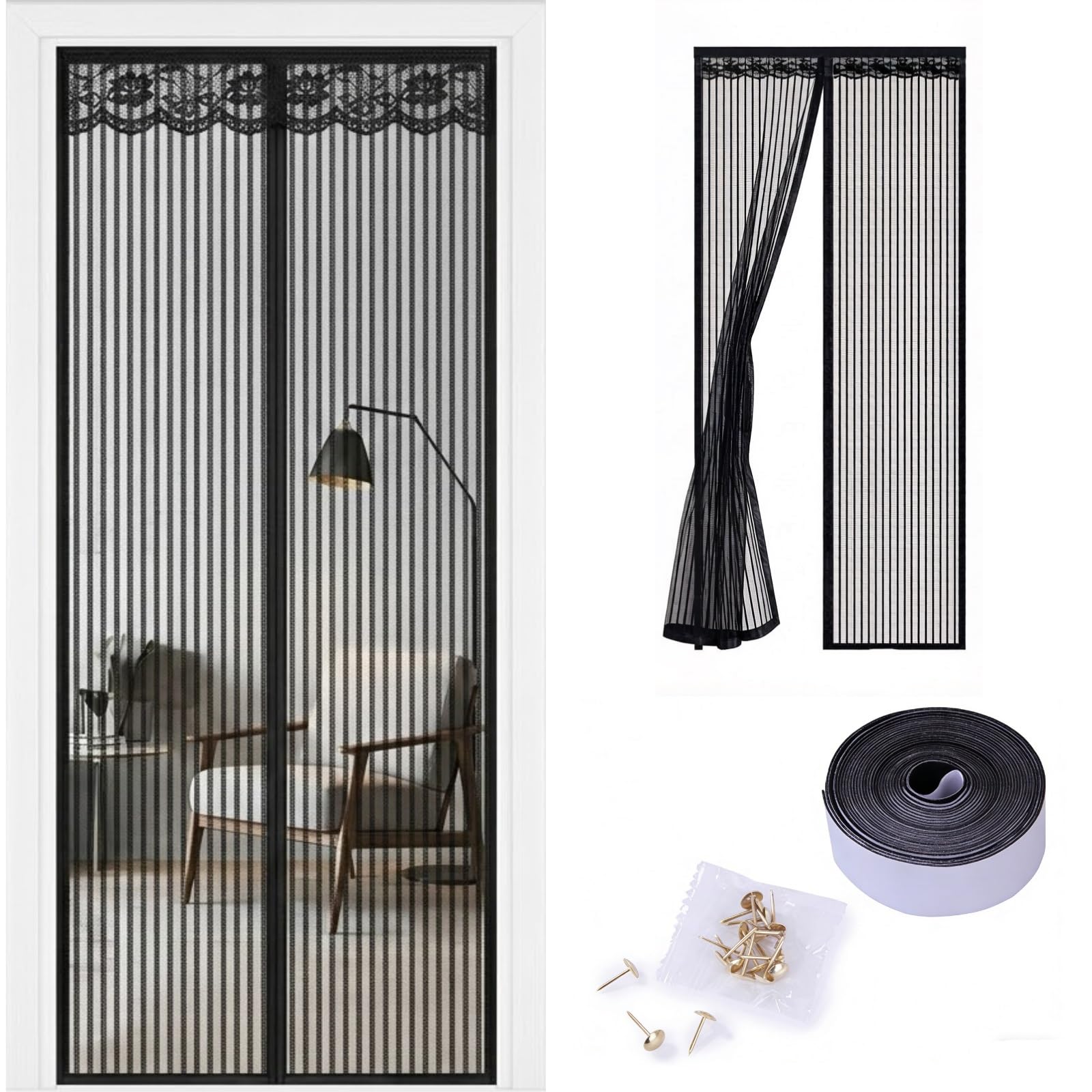 Porte moustiquaire aimantée pour stopper les insectes de la baie vitrée