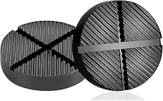 OMETTER Floor Jack Rubber Pad, 2 Packs Universal Floor Jack Rubber Pad, Jack Pad Adapter Pinch, Cross Groove Design, Weld Side Frame Rail Protector Puck/Pad