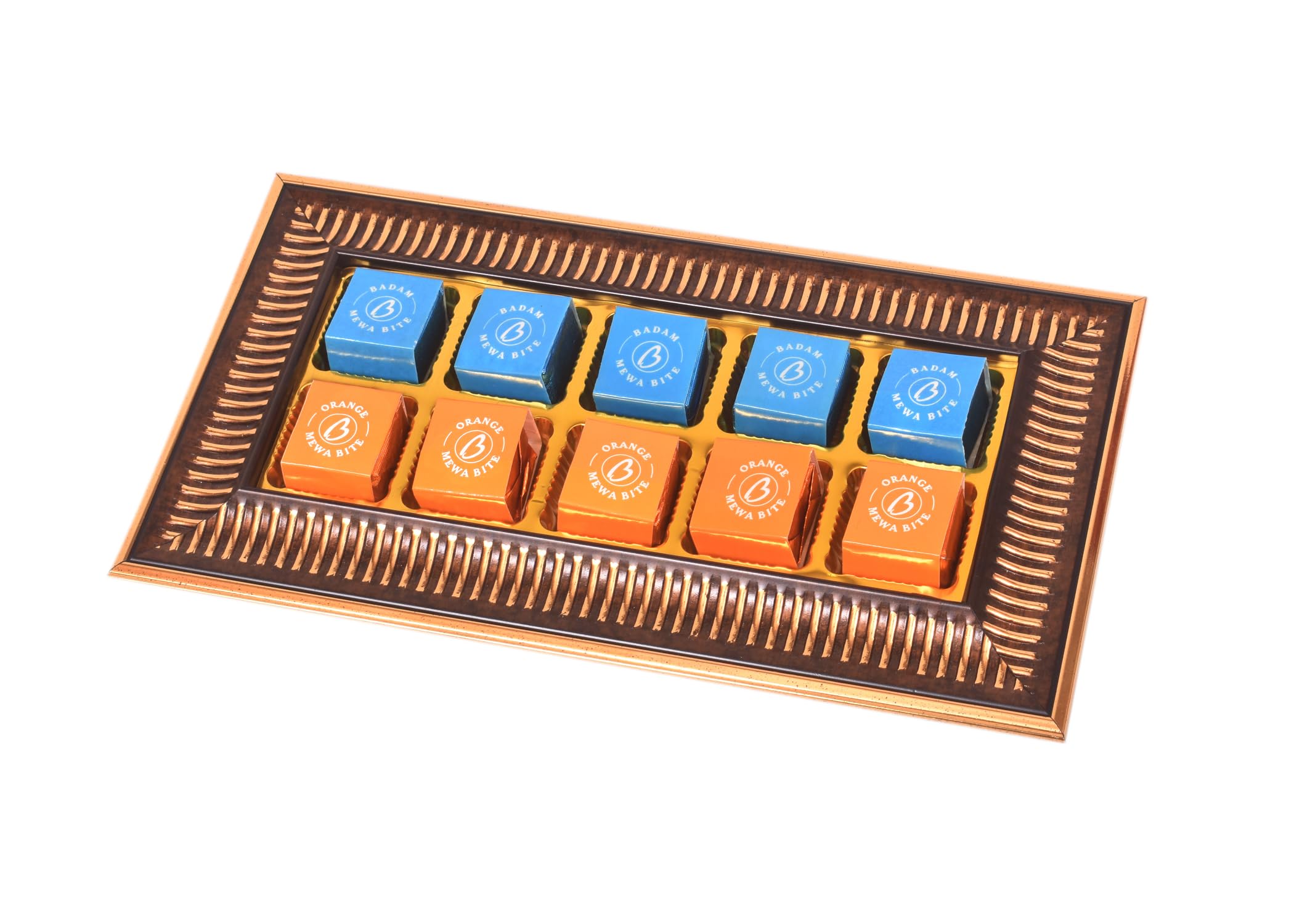 Food Library The Magic Of Nature Mewa Bite | Nutty Delight | Gourmet Treat | Rich & Nutty | Royal & Elegant Gift Tray (Badam & Orange Mewa Bites.) 1