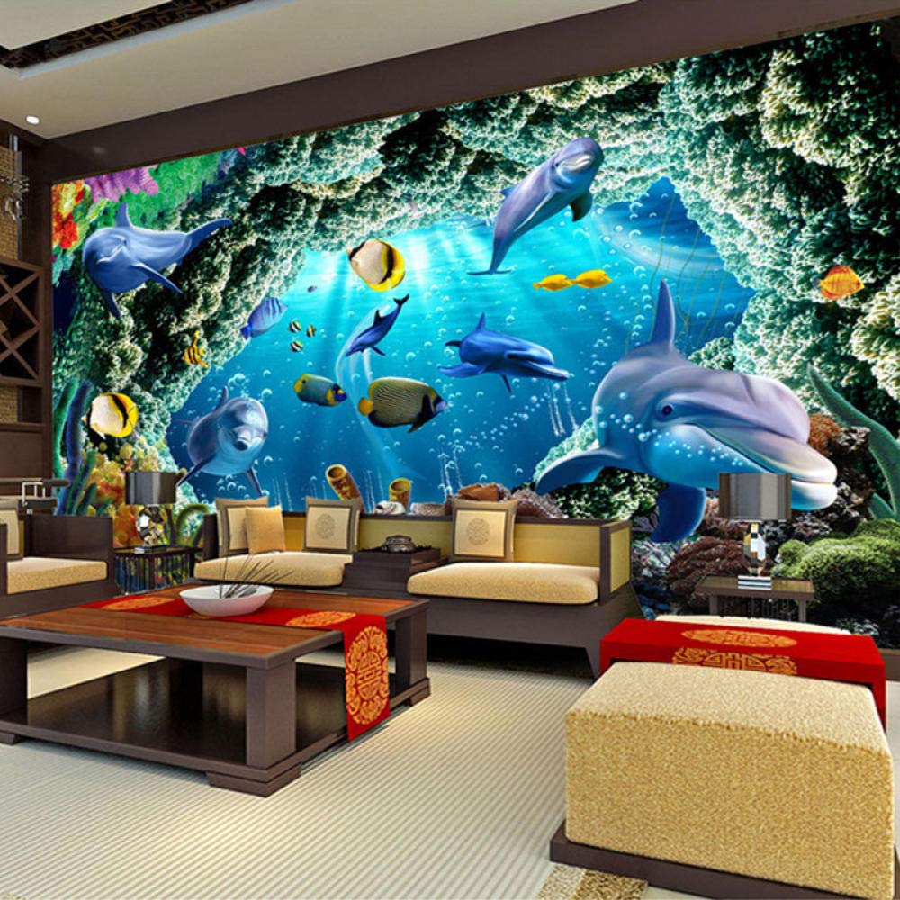Pokój dziecięcy 3D tapety kreskówka podwodny świat delfin Mural salon mural do sypialni tapety dekoracji