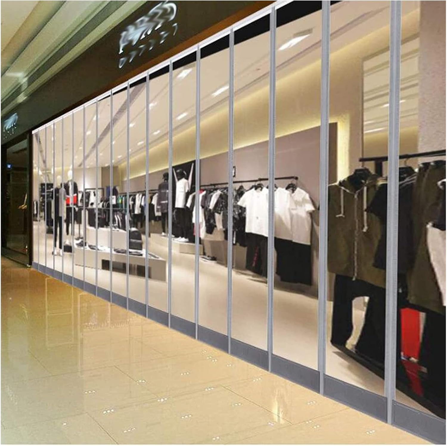 Thermal Insulated Door Curtain Magnetic Screen Door Winter Transparent PVC Soft Glass for Porch, Garage, Customizable (Size : 40x420cm/15.75x165.35in)