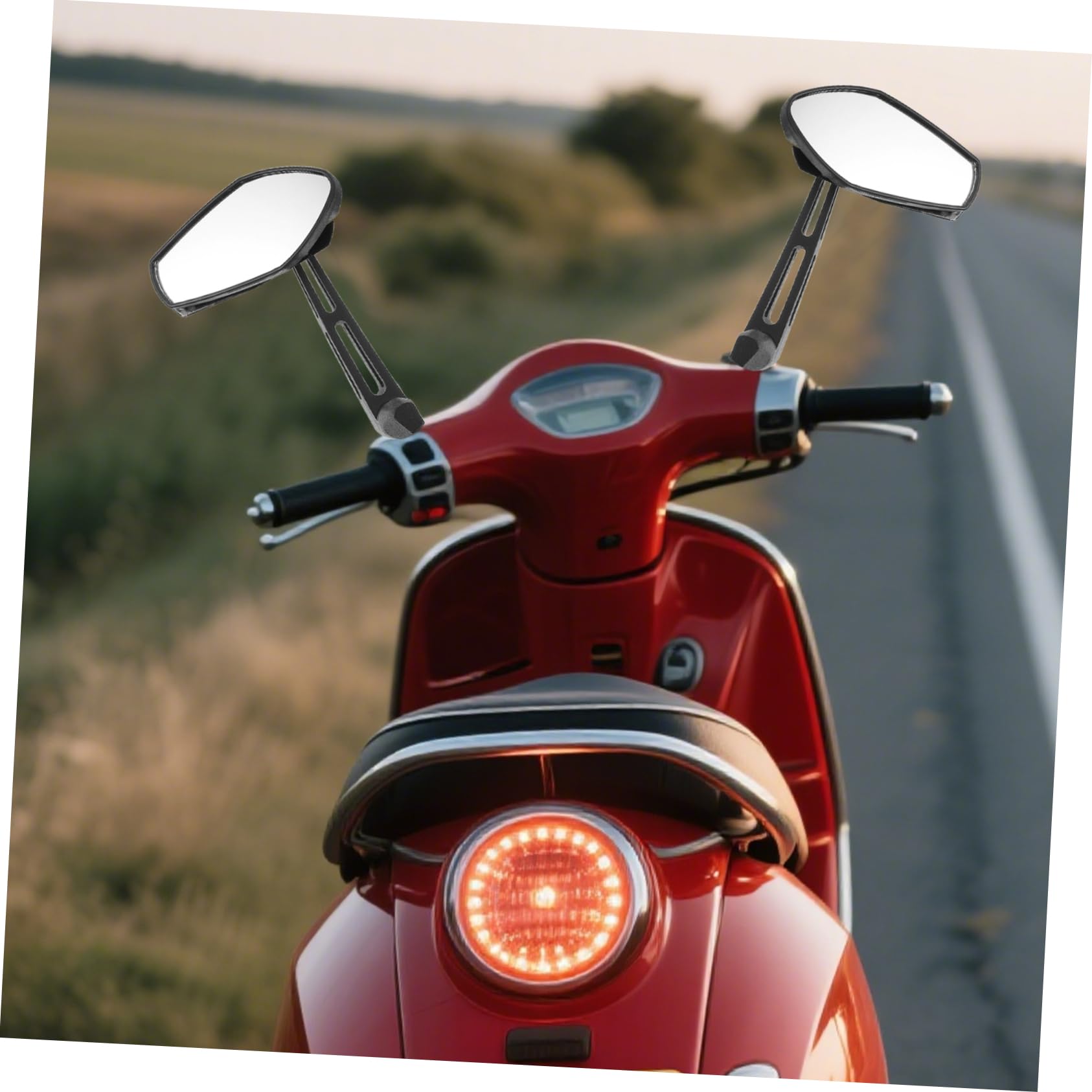 Specchietti Bar End per Moto, Coppia, Vetro e Lega | Cruiser e Chopper, Chiarezza Elevata, Resistente alle Intemperie, Design Sportivo