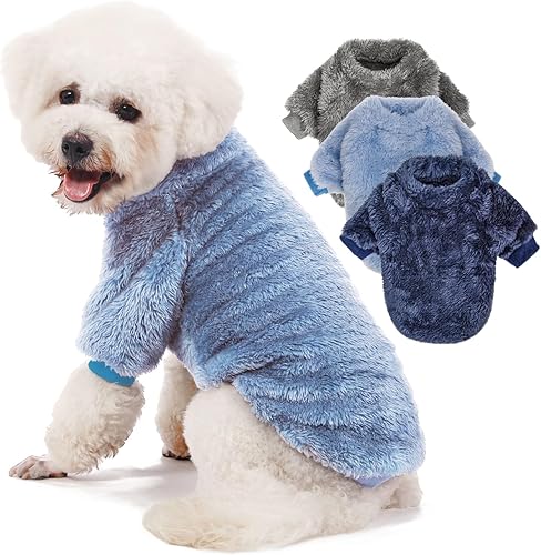Paquete de 3 suéteres para perros pequeños, suéteres para perros pequeños y niñas, abrigo para perro, abrigo para cachorros y gatos, ropa de