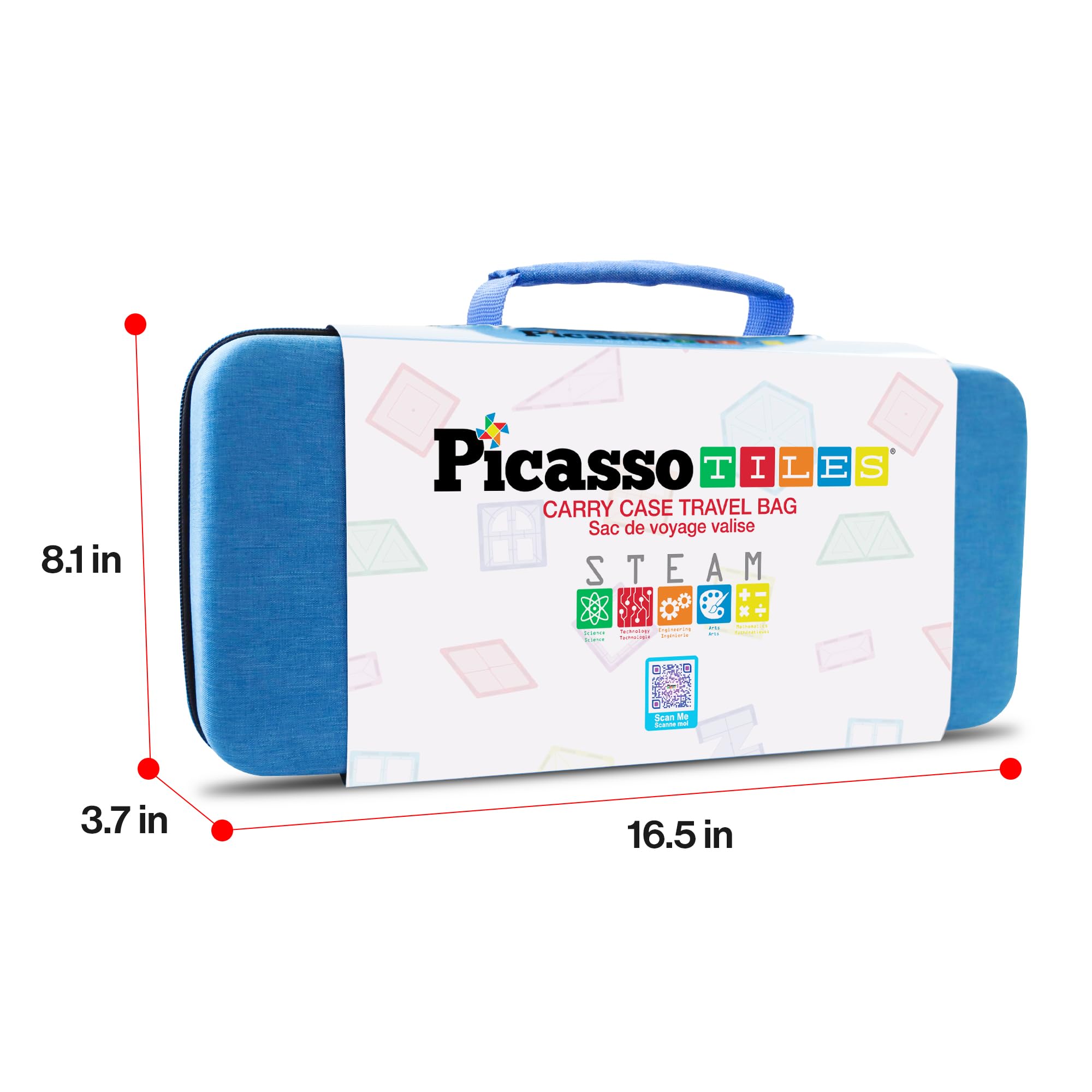 PicassoTiles PicassoToys Toy Carry Case Magnetic Tiles Construction Blocks Travel Bag EVA Storage Organizer Box Action Figure Character Accessory STEM STEAM Toys Portable Water Resistant Oxford Cloth