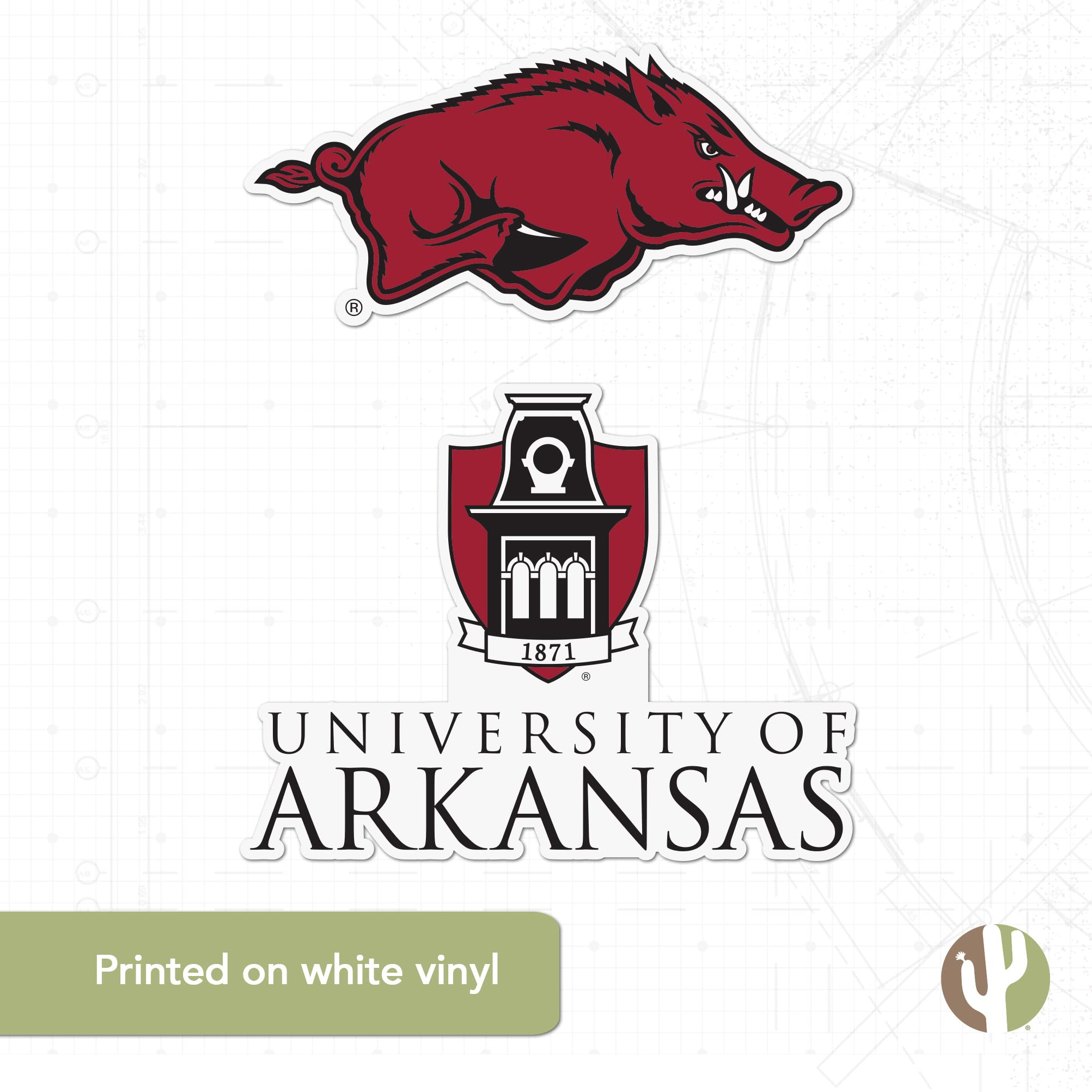 Laptop Water Bottle Decals University Of Arkansas Razorbacks Stickers ...
