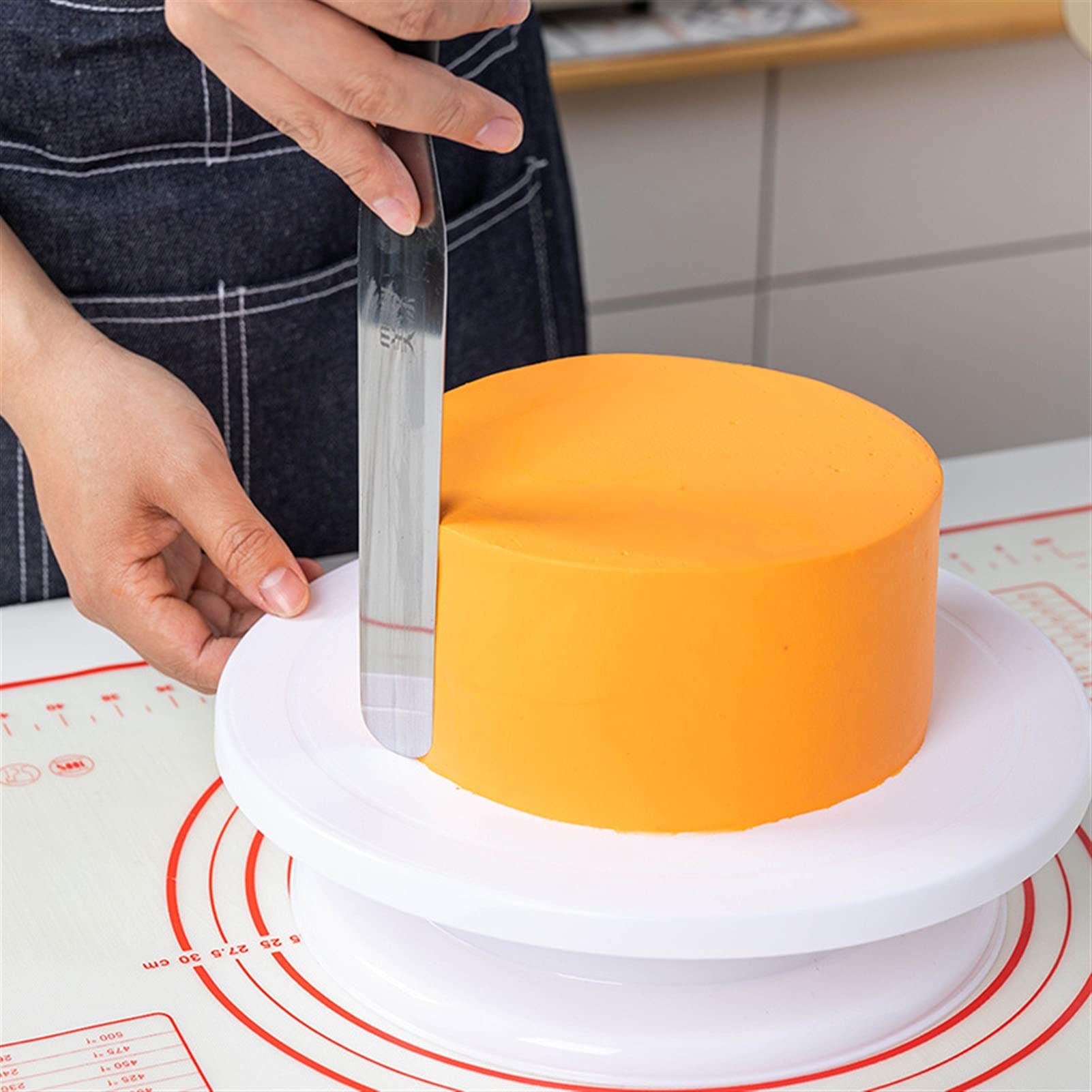 Tortenplatte Drehbar Kuchen Drehteller Dekorieren Drehen Runde Kuchenständer Creme Dekorieren Werkzeuge Kuchen Rotary Tisch Küche DIY. Turntisch-Backwerkzeuge Kuchen dekorieren Verbrauchsmaterial Kit