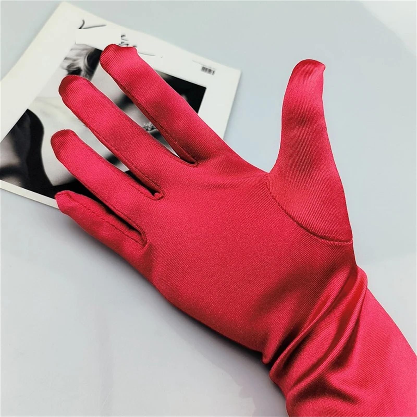 2 paia di guanti raso allungati da donna, for matrimonio, sera, etichetta, lunghi, accessori for abbigliamento Per Feste E Balli