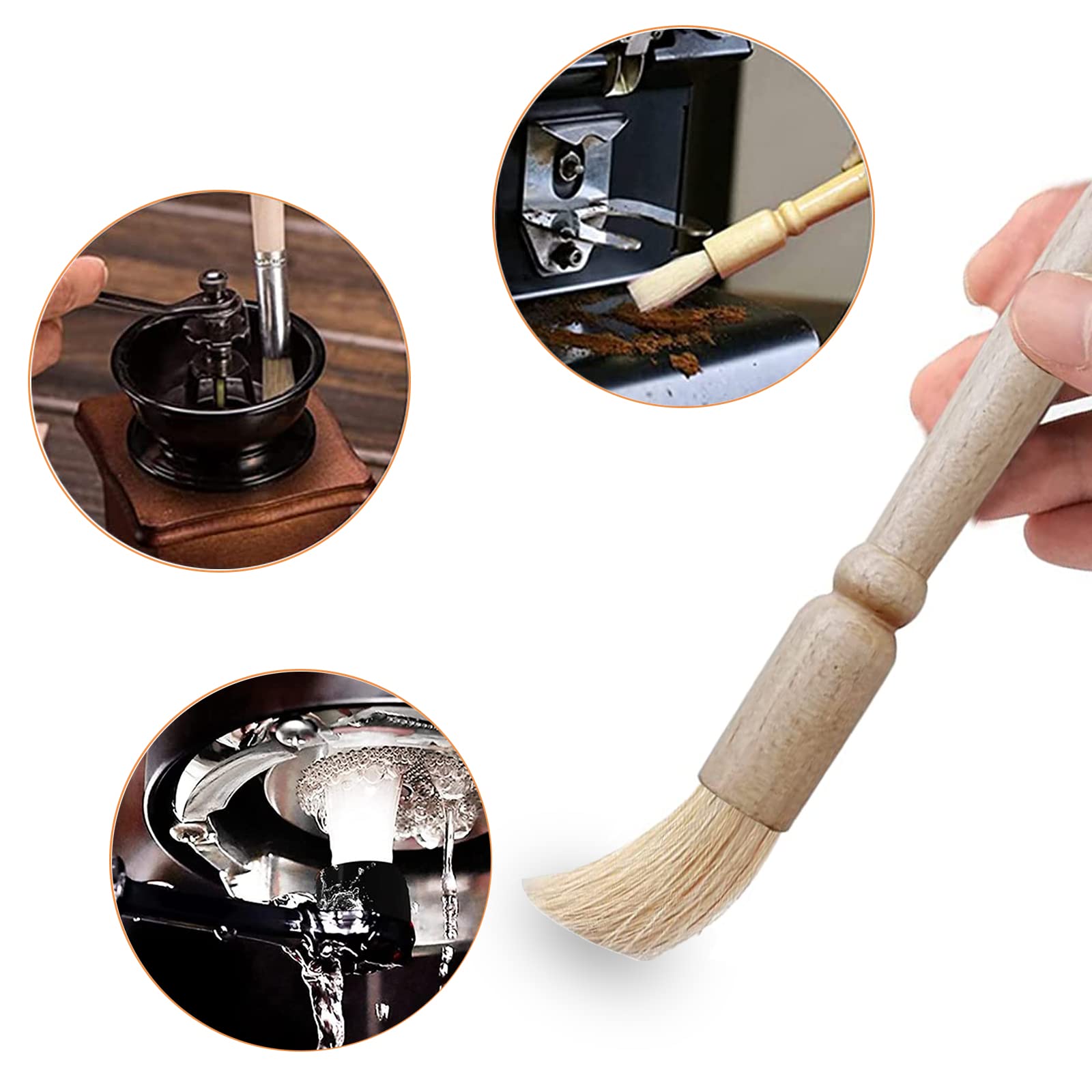 Set 5 Pennelli Per Pulizia Macchina Caff&egrave; - Con Testine Sostituibili, Per Caffettiere, Tubi E Accessori