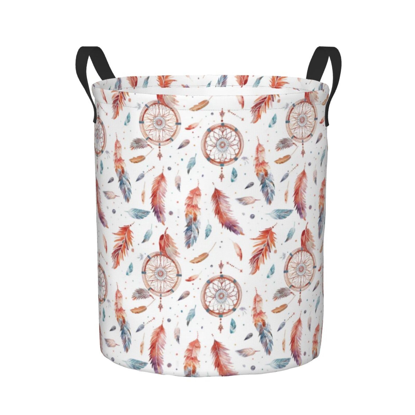 Aufbewahrungskorb Traumfänger Im Boho-Stil Wäschebehälter Mit Henkel Wasserdichter Korb Aufbewahrung 40X50Cm Für Schlafzimmer Lagerung