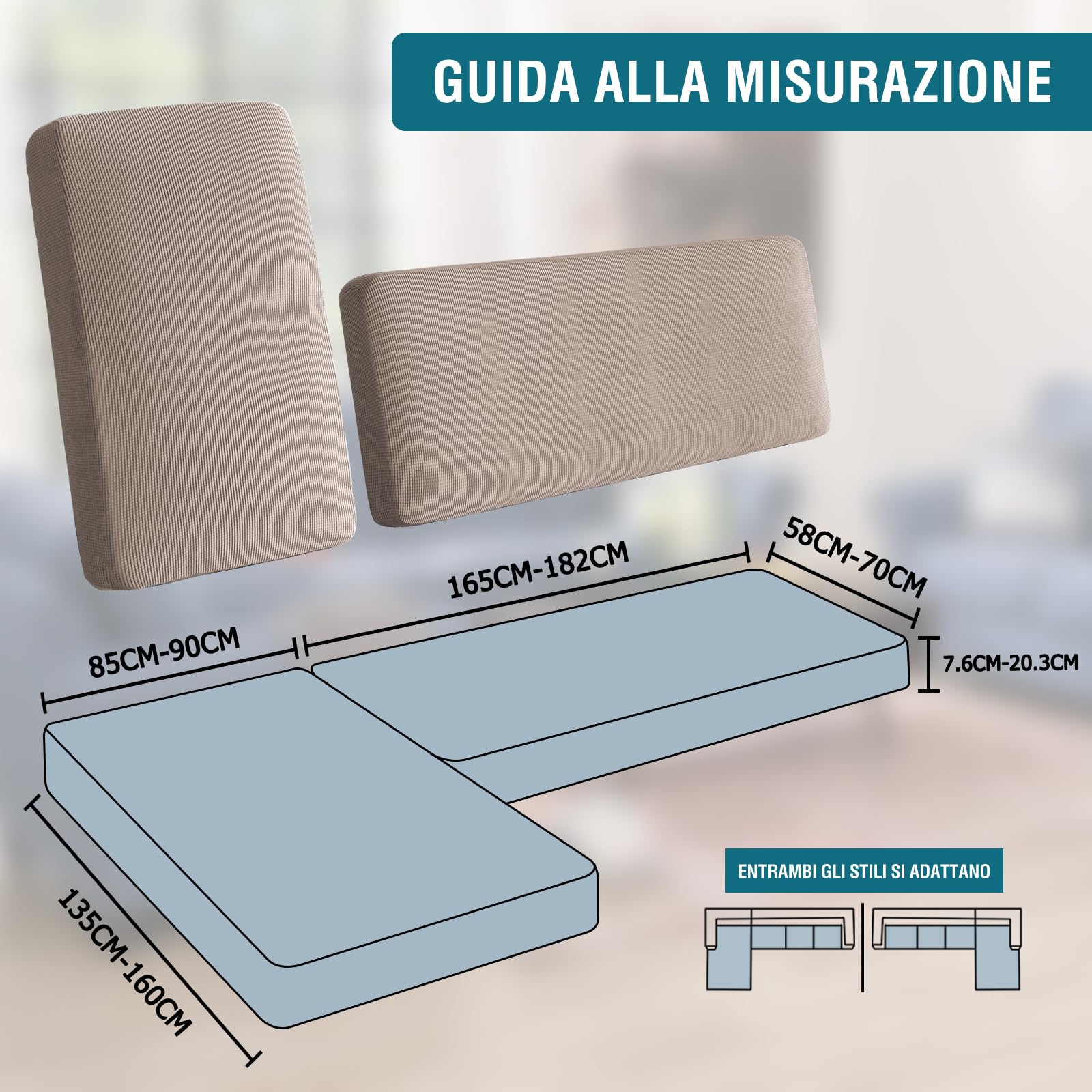 BellaHills Elasticizzato Copridivano 3 Posti Con Penisola, Copridivano Angolare Destra/Sinistra Universale, Lavabile Copri Divano Chaise Longue Antigraffio Gatto (3 Posto + Chaiselongue, Sabbia)