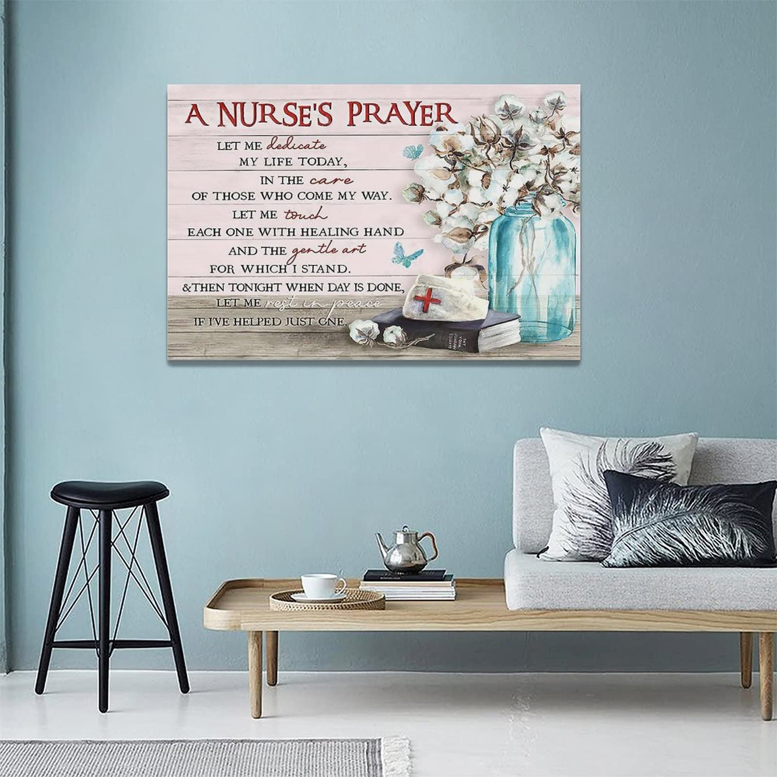 Stampa Su Tela Preghiera Dell'Infermiera - Quadro Motivazionale Per Personale Medico, Decorazione Parete Casa E Ufficio, Regalo Per Infermiere
