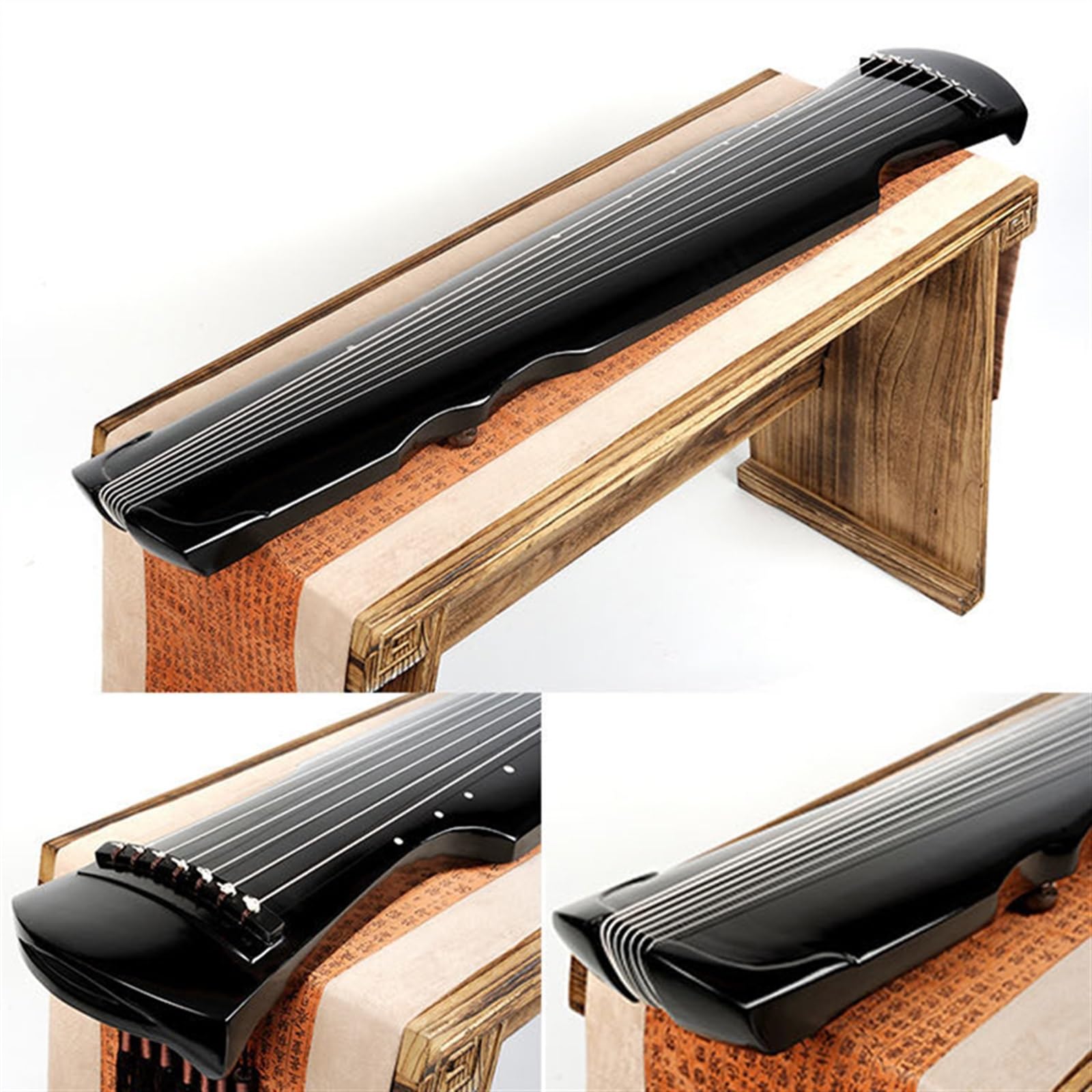 123cm Guqin W Stylu Fuxi 7 Strun Ręcznie Robione Drewno Paulownia Guzheng Początkujący Instrument Guqin Chiński Tradycyjny Instrument Muzyczny (Color : GY_Set b)