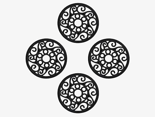 A1 Home Collections A1HOME2405NW - Alfombrilla redonda de goma natural para jardín, multifuncional, resistente, hermoso diseño acabado a mano, 12 x