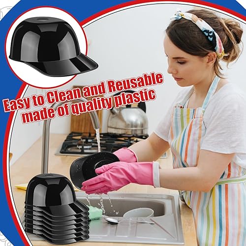 Miniatura 6 de Tanlade Juego de 100 cascos de béisbol para helados, tazón de 8 onzas, mini cuencos para gorra de béisbol para niños, casco con chip Bowl Sundae,