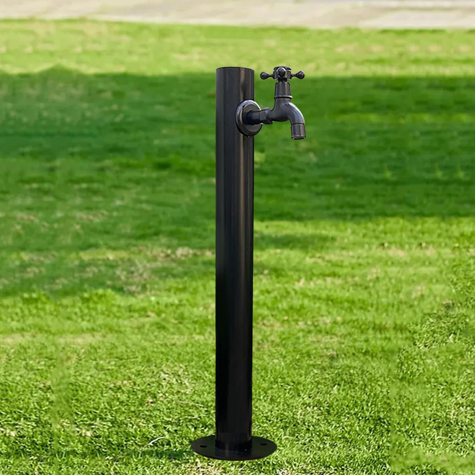 Garden Vertical Water Column Faucet Floor Mounted Cylindrical Water Tap Post, 304 Stainless Steel Freestanding Outdoor Hydration Source for Farm Pasture Backyard Irrigation Washing(Height: 95cm/37.4in