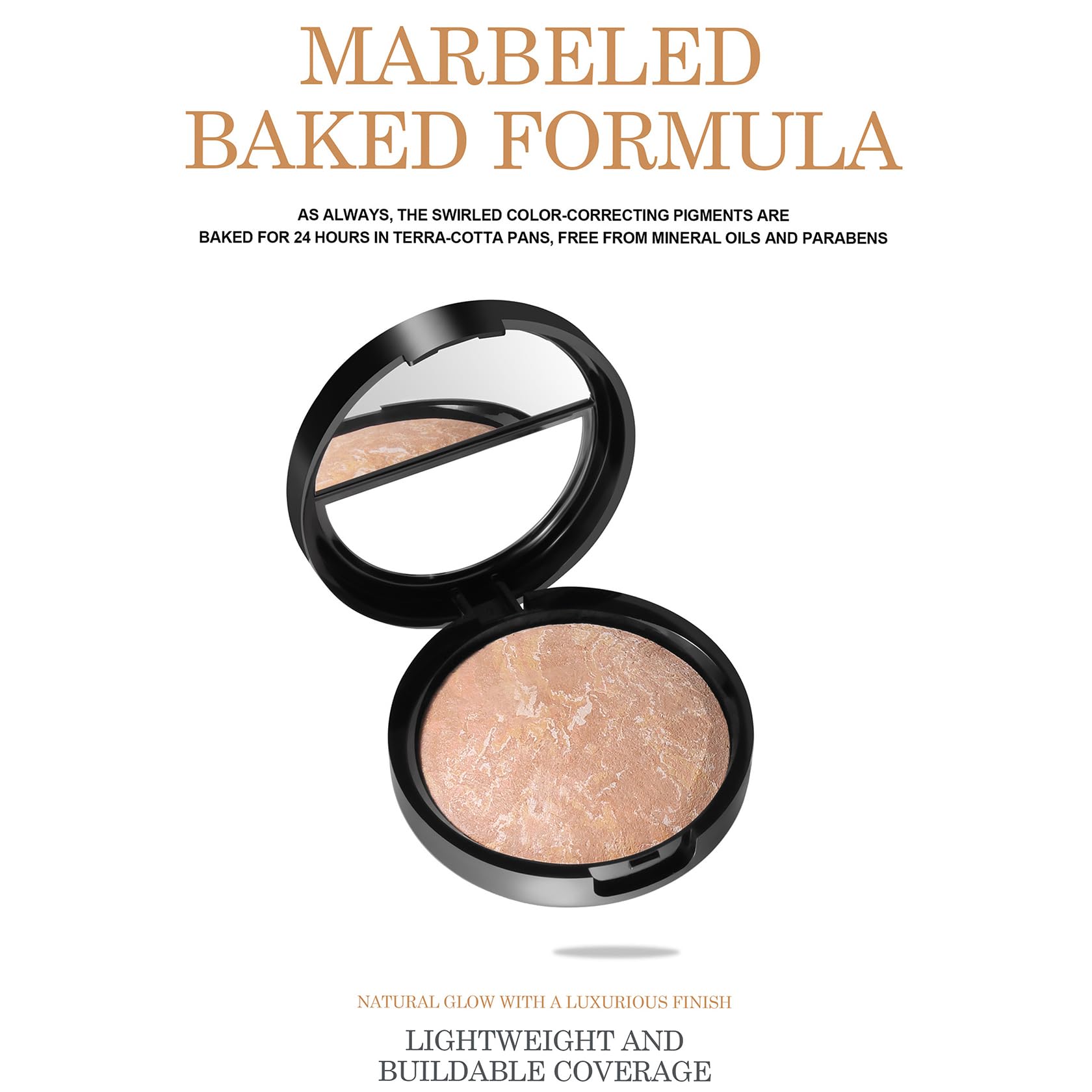 24H Wear Long-lasting, Full Coverage Foundation with Shimmer Brick Pressed Bronzer, Transfer & Sweat Resistant - Image 4