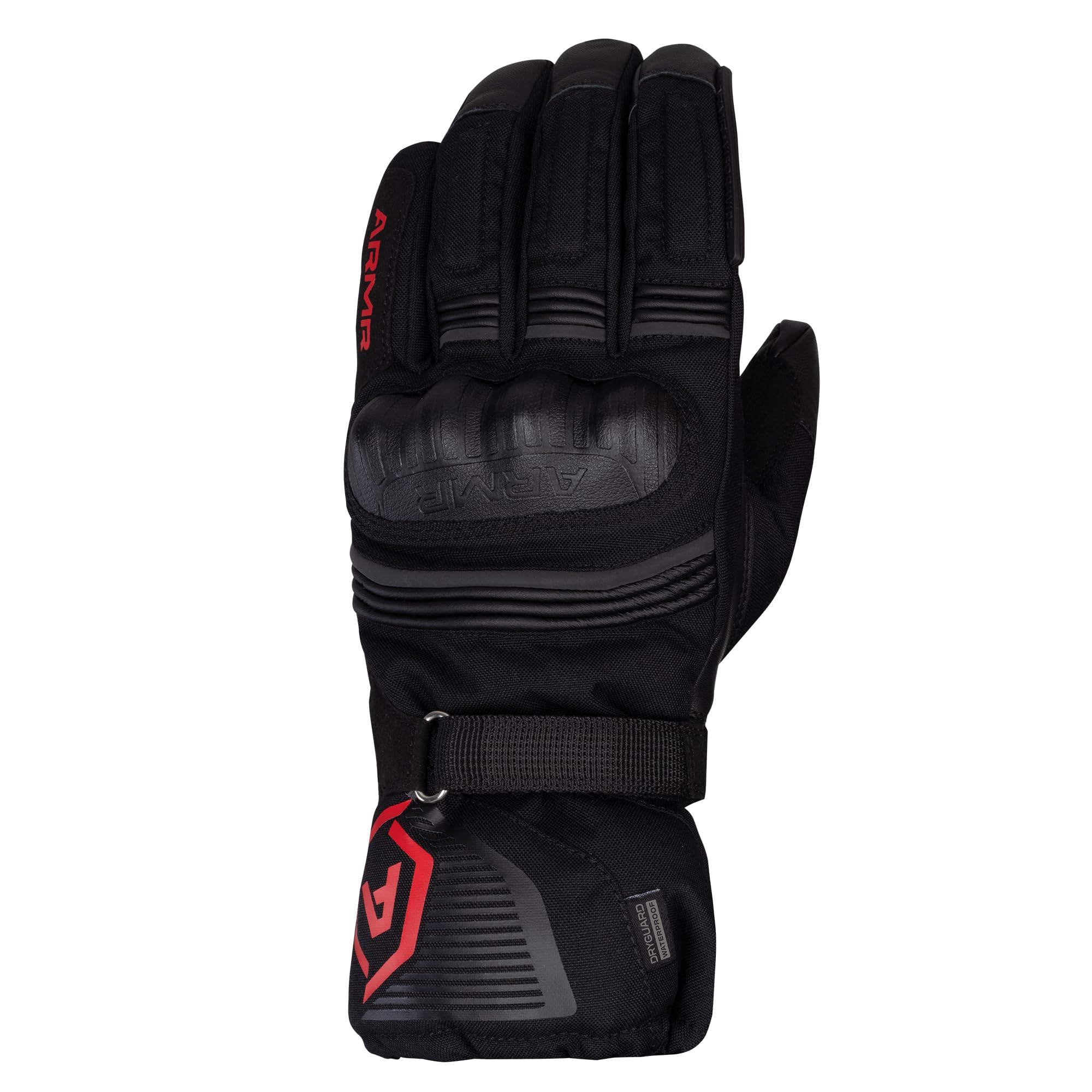 ARMR Kumaji 3.0 Men's Waterproof Motorcycle Gloves, Black/Red, L