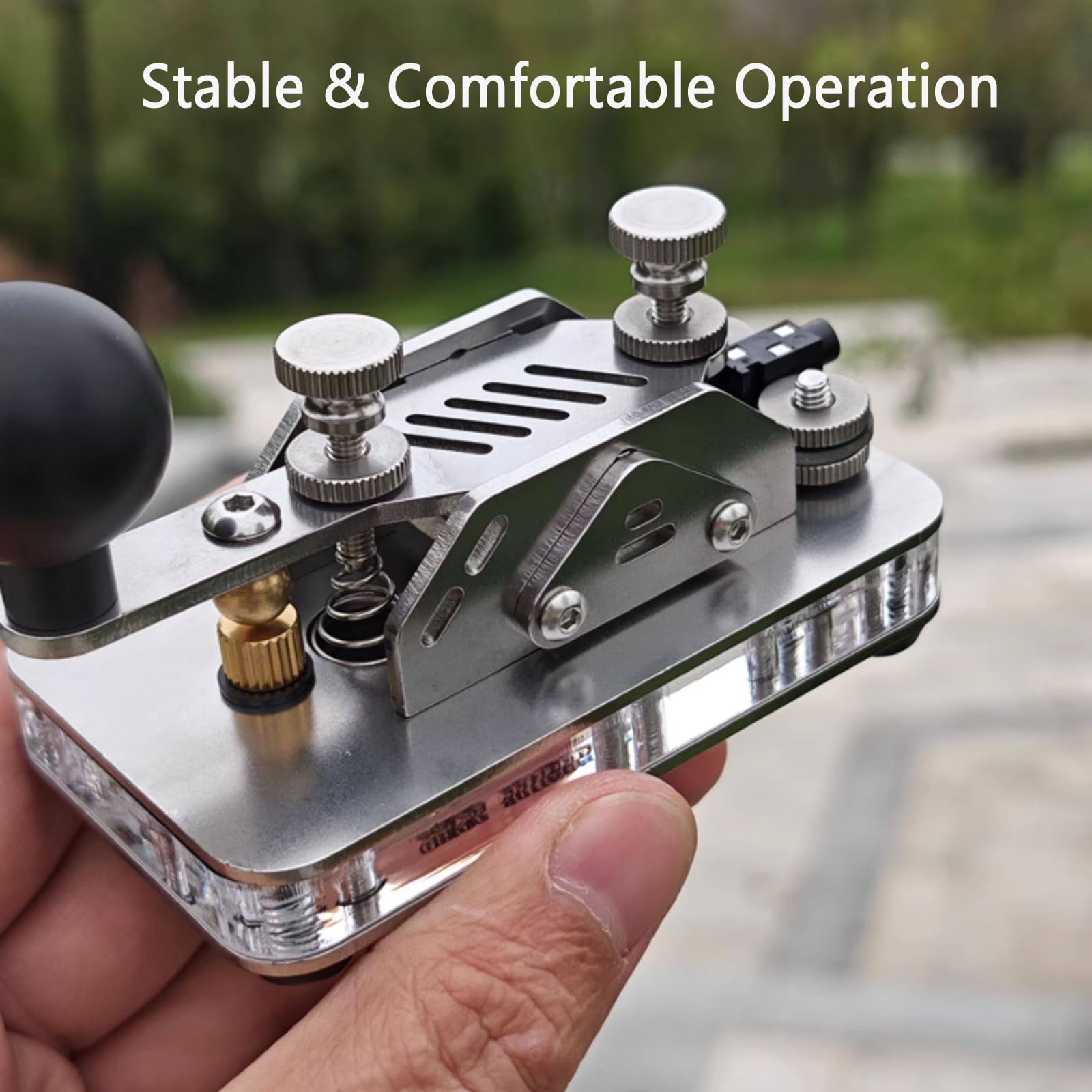Mini Manipulateur Télégraphique Morse, Manipulateur Manuel, Manipulateur CW Droit Portable, avec Prise Jack 3,5 Mm, Acier Inoxydable, pour Débutants