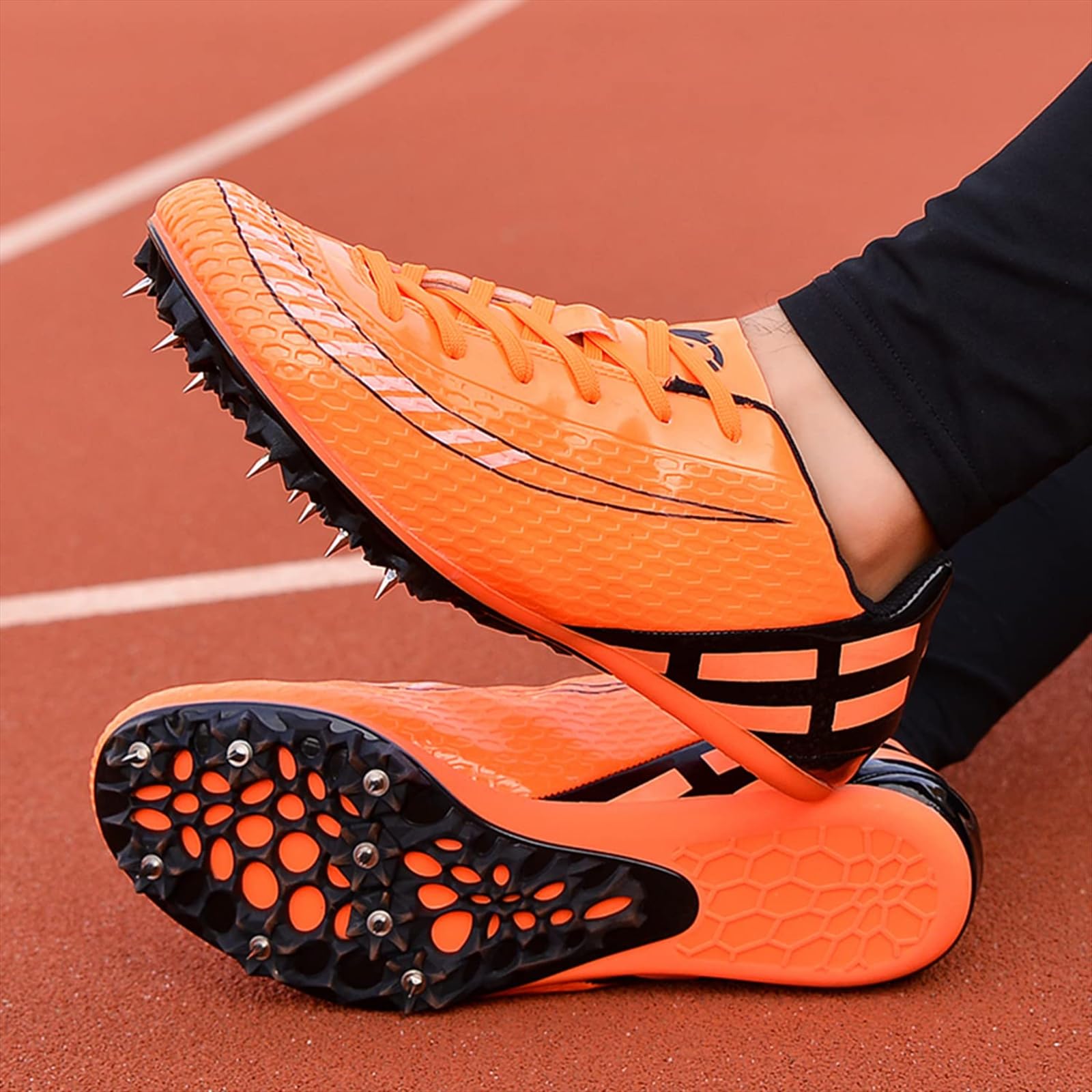 Zapatillas de Atletismo, Zapatillas de Atletismo con Clavos para Sprint y Media Distancia,A,40