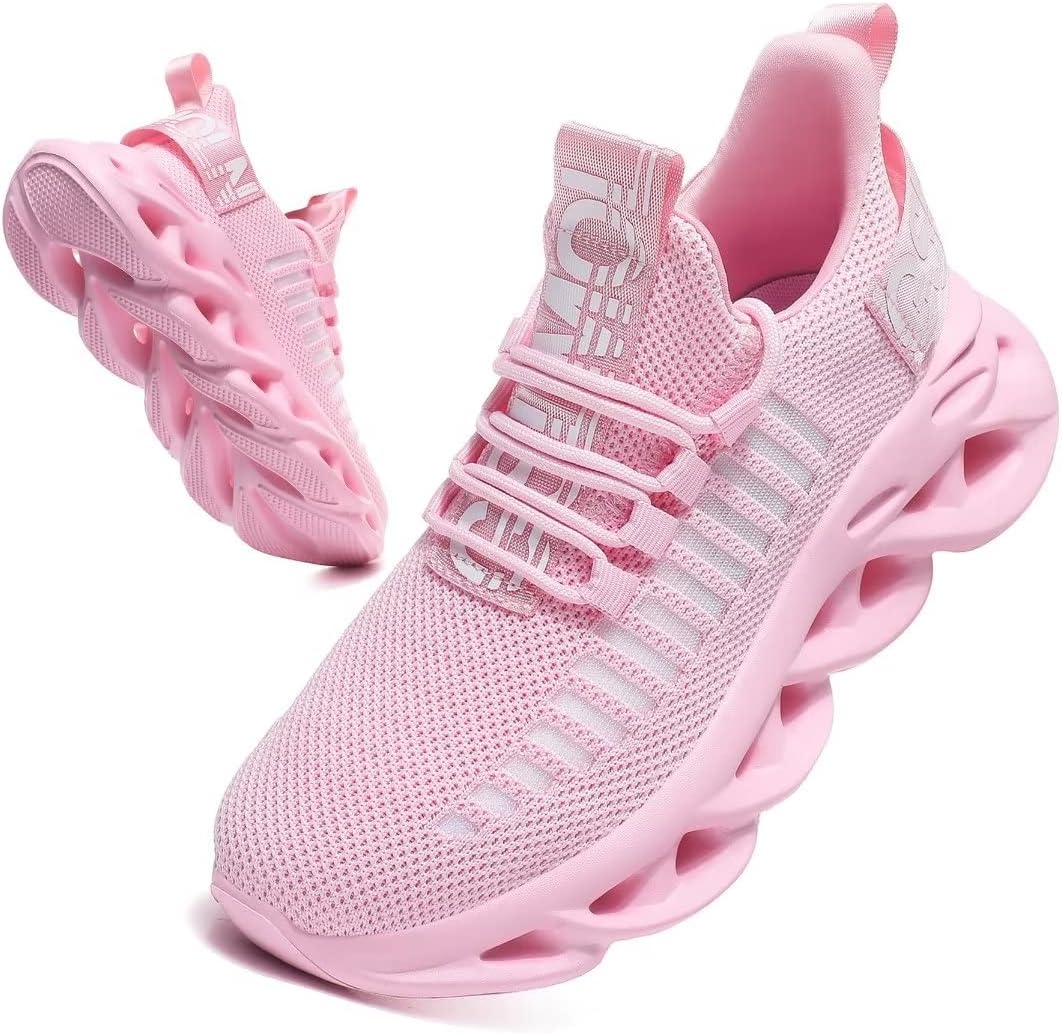 Jakcuz Women's Lace Up Walking Shoes Breathable Ultra Lightweight Sport Casual Ladies Girls Fashion Platform Sneakers