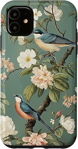 Funda para iPhone 11 Chinoiserie birds in green Funda para iPhone 11 Chinoiserie birds in green