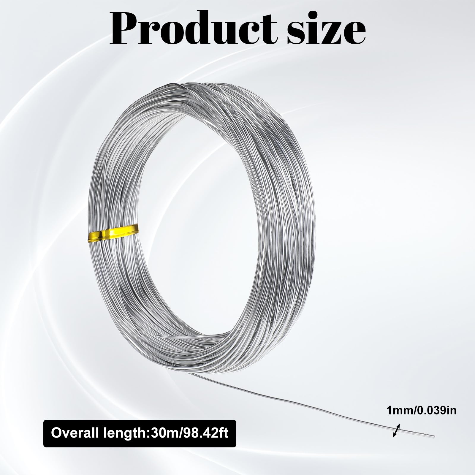 18 Gauge Wire for Crafting Aluminum Sculpting Wire for Crafts Armature Wires for Sculpting Silver Jewelry Wires for Beading DIF Floral Modeling, 1mm x 30 m - Image 3