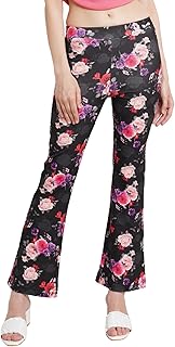 popwings Casual Multi Colour Floral Print Bootcut Trouser for Women || Pull On Trouser for Women || Latest Stylish Western Regular Fit Bootcut Women Trouser for Summer-picture-16