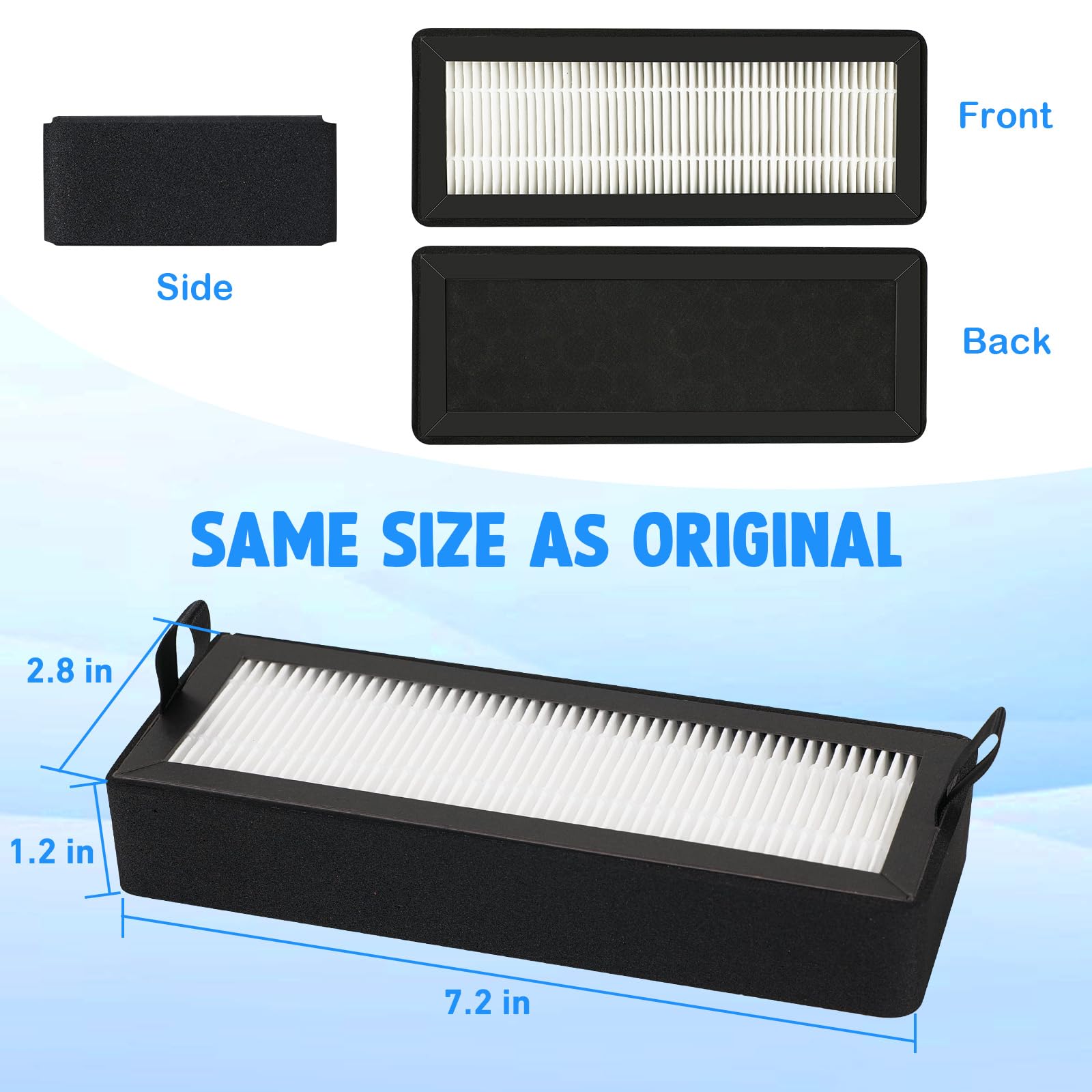 2 sztuki P2S X2D HEPA + aktywowany filtr węglowy do Bambu, HEAP filtr z węglem aktywnym P2S X2D Carbon Filter zamienny do Bambulab P2S VOCs PM2.5, drobnego pyłu, dwuwarstwowa, ulepszona