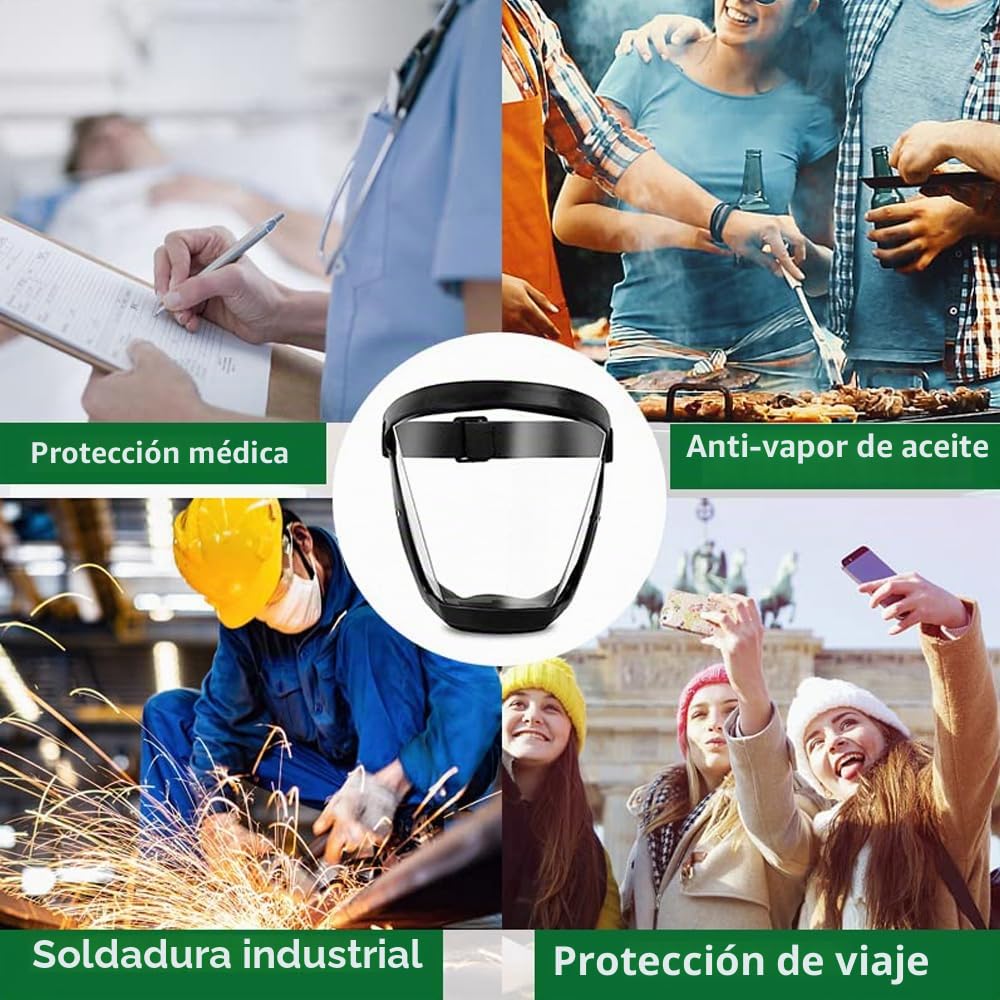 Protector facial superprotector, antivaho completo, protector facial transparente para adultos, máscara facial de plástico