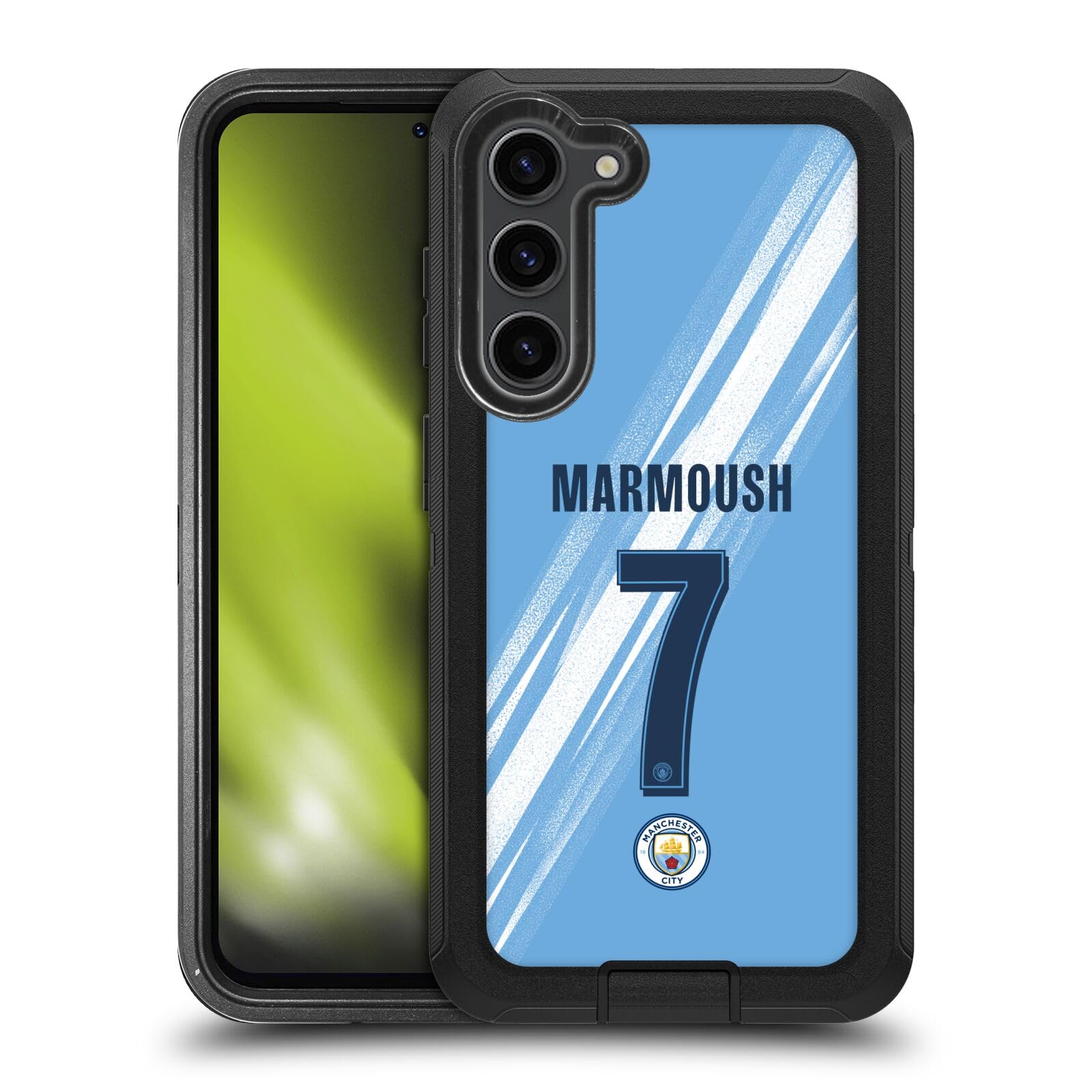 Head Case Designs Officially Licensed Manchester City Man City FC Omar Marmoush 2025/26 Players Home Kit Ultra-Armoured Shockproof Case [Military Grade] Compatible With Samsung Galaxy S23+ 5G