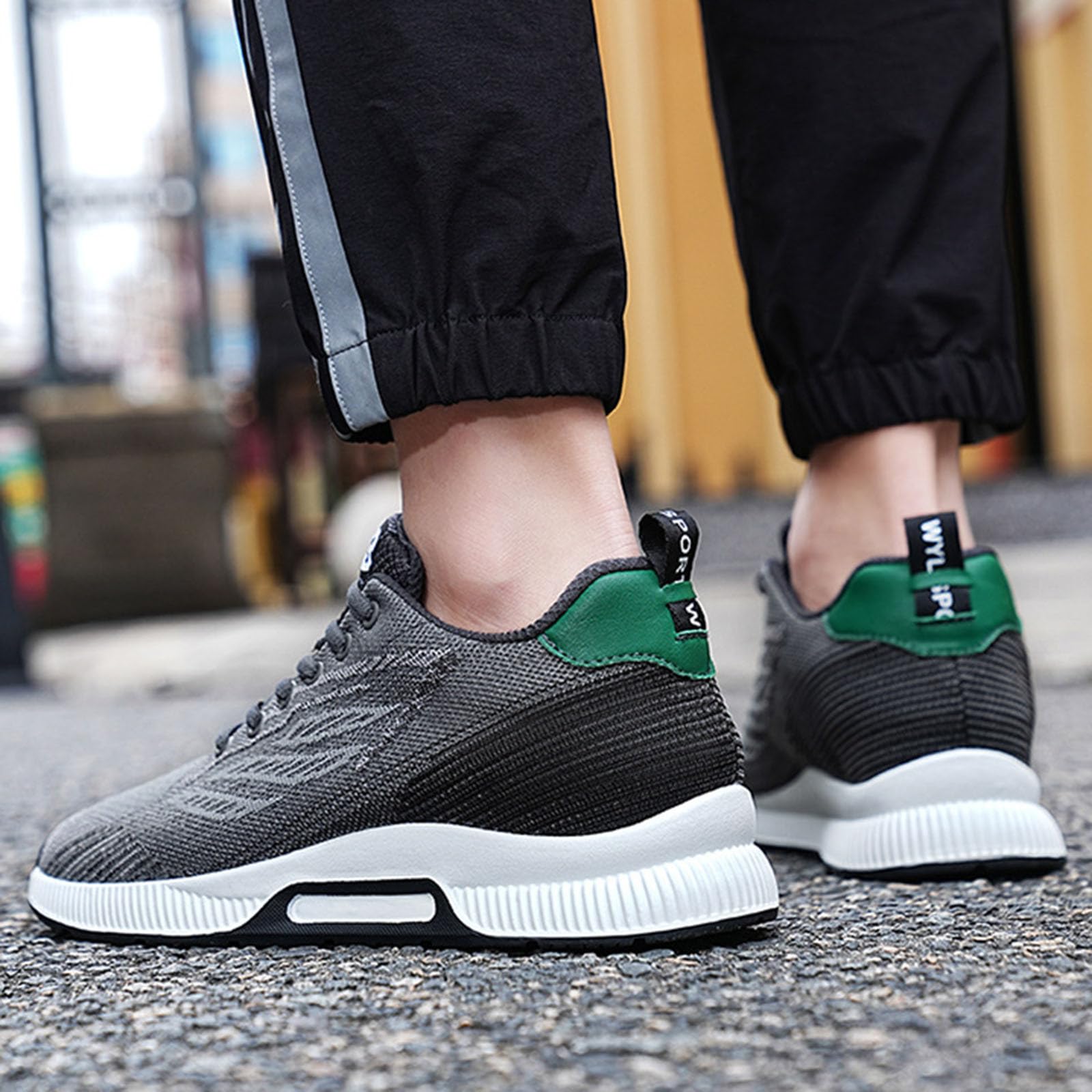 Zapatos con Alzas para Hombre de 10 cm, Zapatillas Deportivas Informales de Malla, Ligeras, Transpirables, con Cordones y tacón Oculto, para Mayor Confianza
