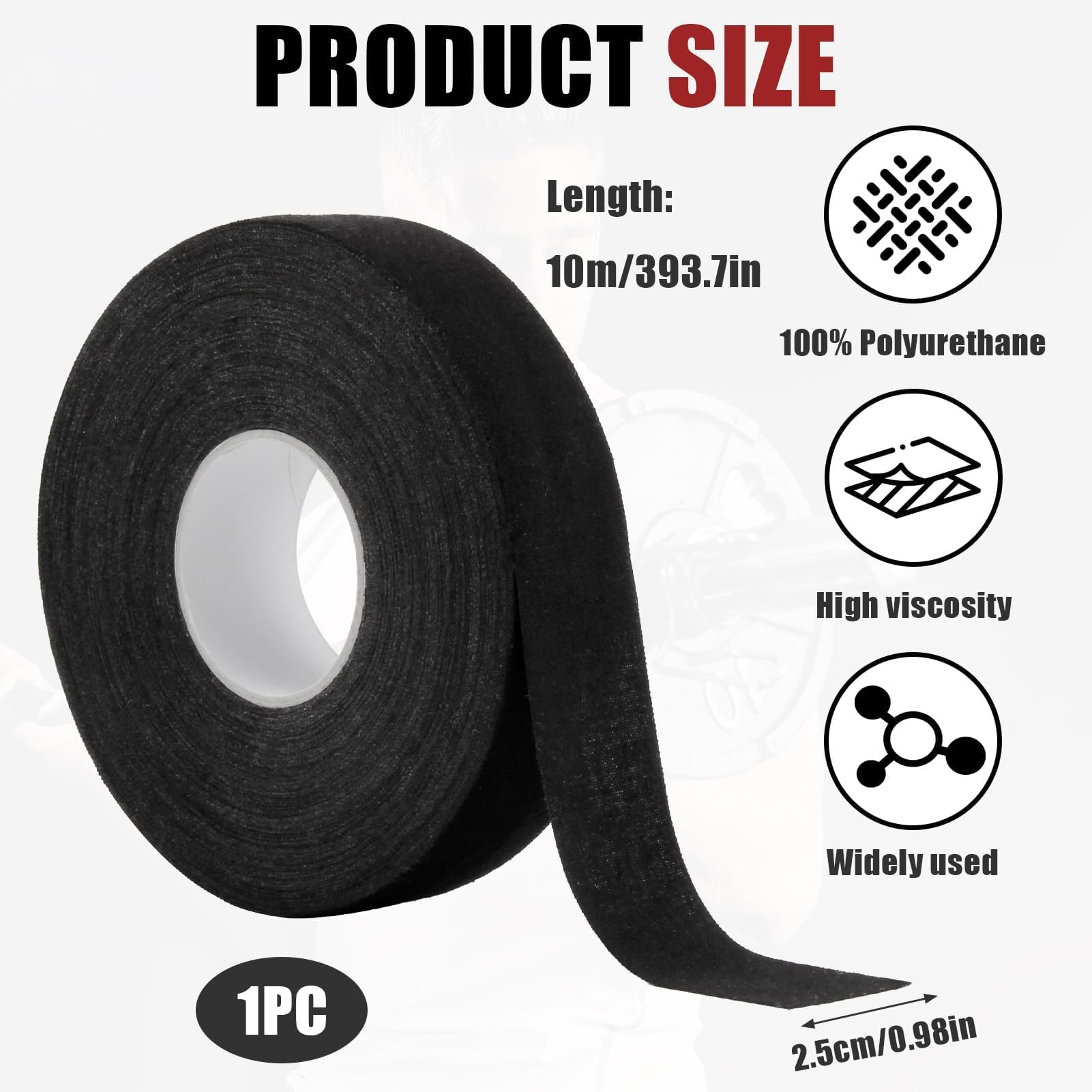 Vxiwscy Griffband Selbstklebend | 25m Rolle Für Hanteln, Klimmzugstangen & Fitnessgeräte