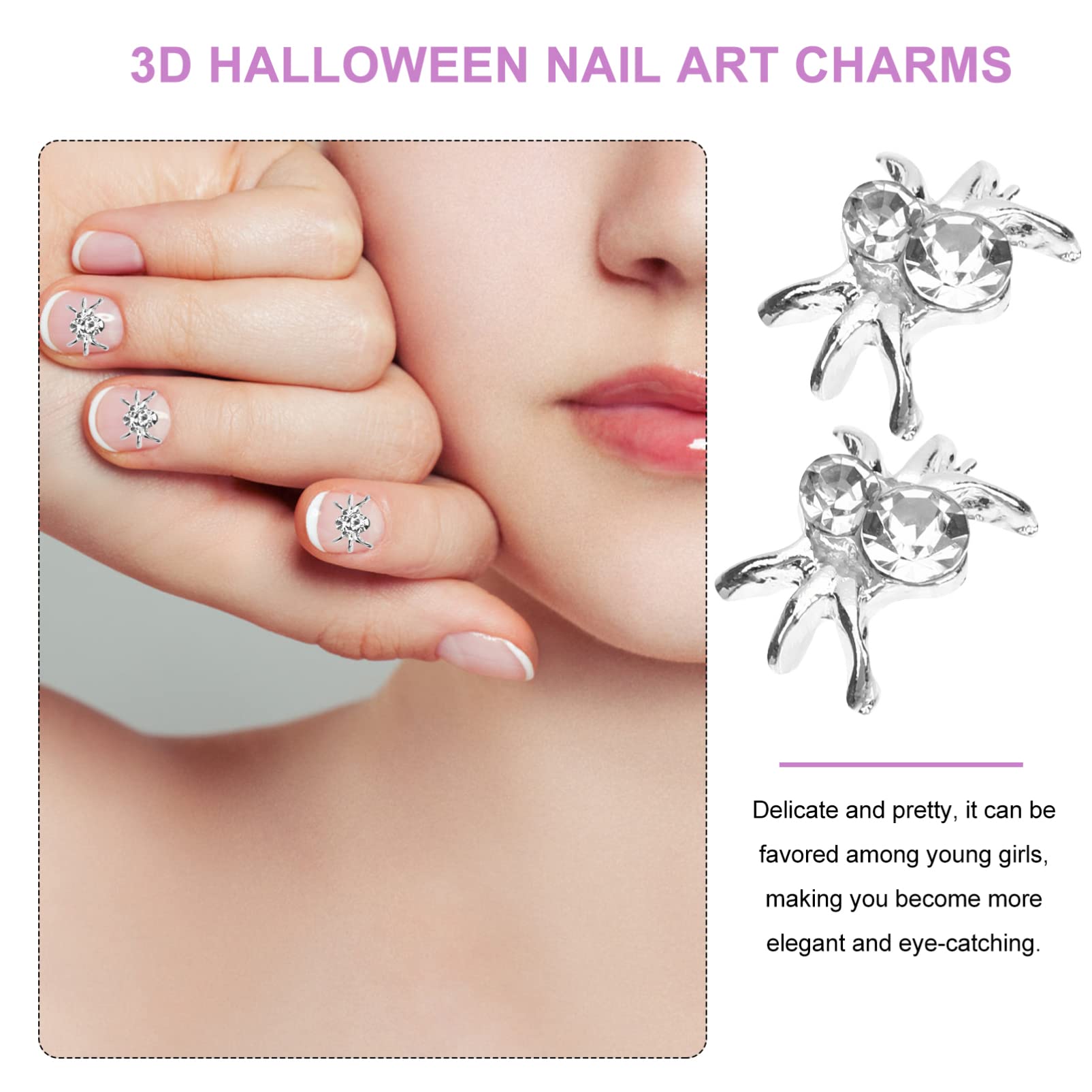Healvian 5 Set Ciondoli Per Unghie Charms Per Nail Art Halloween Decorazioni Uniche Per Unghie Naturali E Facili Usare E Resistente Alla Deformazione 30 Pezzi*5