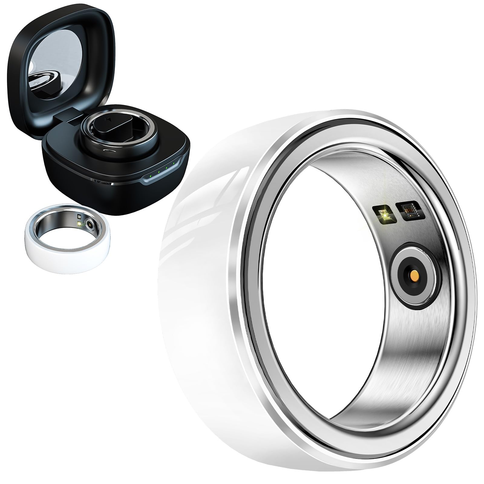 Anillo inteligente de salud, anillo de seguimiento de fitness, monitor de salud impermeable Bluetooth, rastreador de oxígeno en sangre recargable para hombres y mujeres