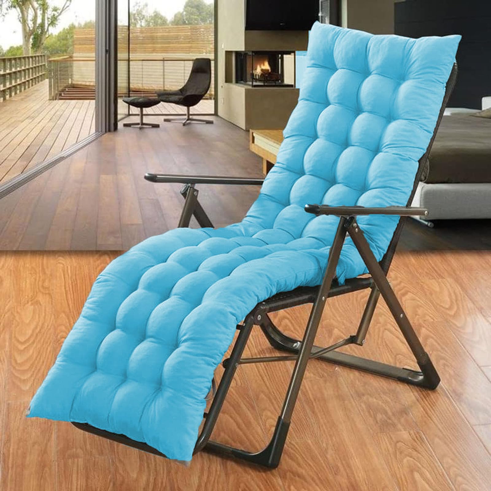 Extra Thick Sun Lounger Cushion Sunlounger Cushion Only Soft and Comfy Bench Chair Cushion Padded Rocking Chair for Garden Patio Balcony Bay Window (Sky blue,60 * 40)