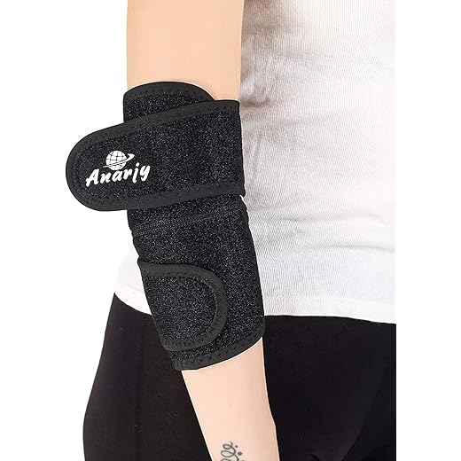 Anarjy Adjustable Elbow Brace - Free Size, Black