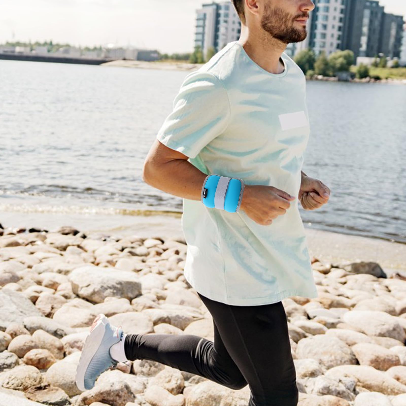 SHINEOFI 2 Pesas de Tobillo y Muñeca Ajustables Arena de Hierro y Nylon, Diseño Antideslizante para Entrenamiento de Fuerza en Actividades Deportivas y Fitness