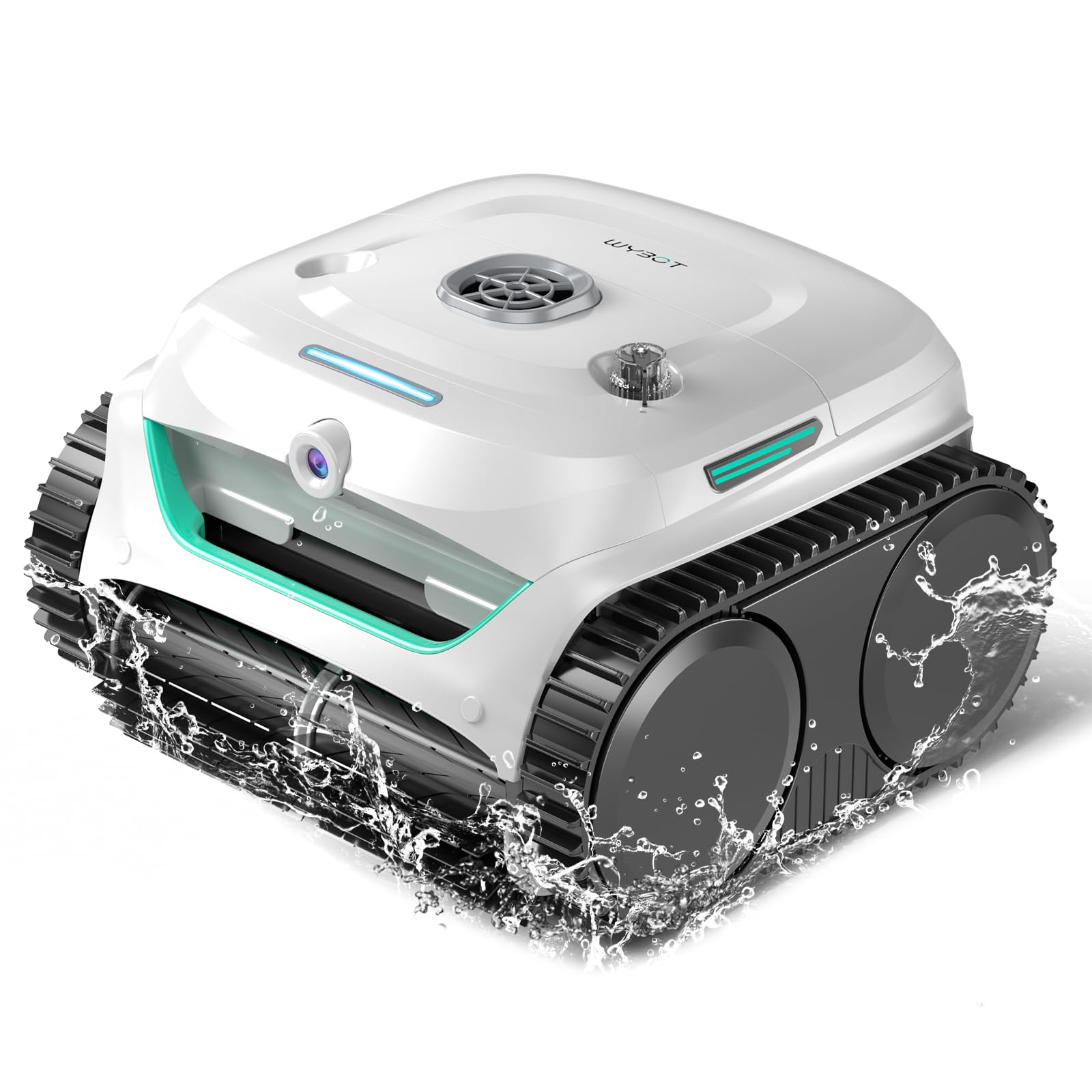 WYBOT (Model) C2 Vision-A bezprzewodowy robot basenowy z kamerą AI, ultra cienka filtracja, wysokie ssanie, czyszczenie dna/ściany i linia wodna, inteligentna nawigacja – biały