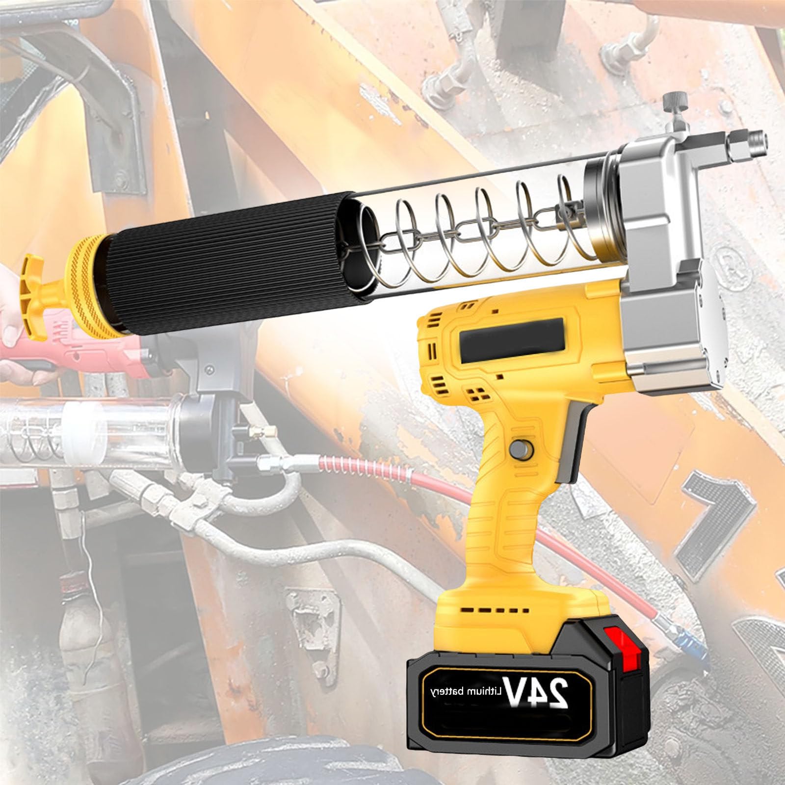 Herramientas de engrase eléctricas inalámbricas, Herramientas de engrase Recargables con batería de Litio de 24 V, máquina de lubricación automotriz de Alta presión