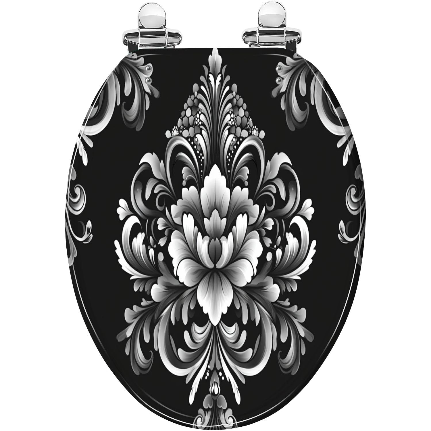 Asiento de inodoro alargado de resina, decoración de baño estilo selva