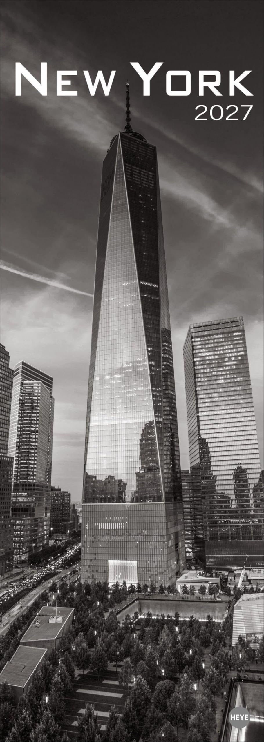 New York Vertical Kalender 2027: Beeindruckende Schwarz-Weiß-Aufnahmen in einem länglichen Kalender - passend zur New Yorker Skyline. Dekorativer Wand-Kalender.