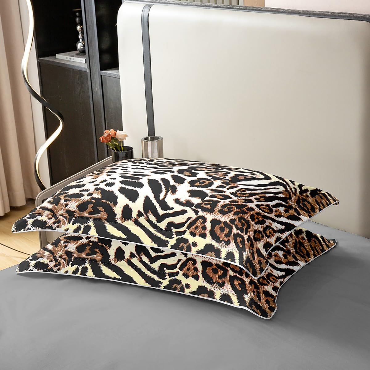 Loussiesd Set di biancheria da letto con mucca e mucca, morbido, lenzuolo con angoli, per letto king size