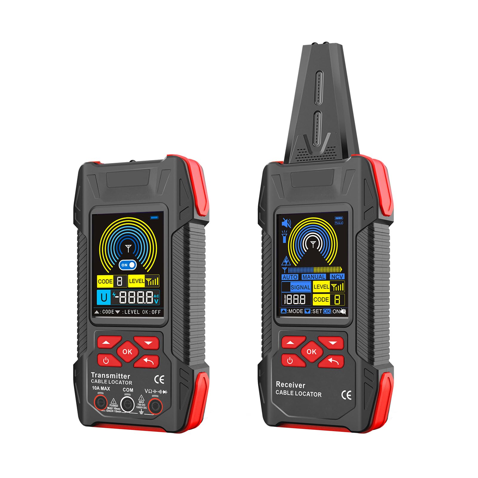 Detector de Cables Localizador de Cables Multifunción, Multímetro Digital Confiable con Linterna para Rastreo de Subterráneos, Ideal para Electricistas, ABS, 1 Unidad