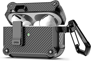 Lopnord for AirPods Pro 2nd Generation Case 2022/1st Generation Case 2019, Compatible with AirPod Pro 2 Case with Magnetic Lock, Shockproof Protective Cover with Keychain Men Women[Front LED Visible]