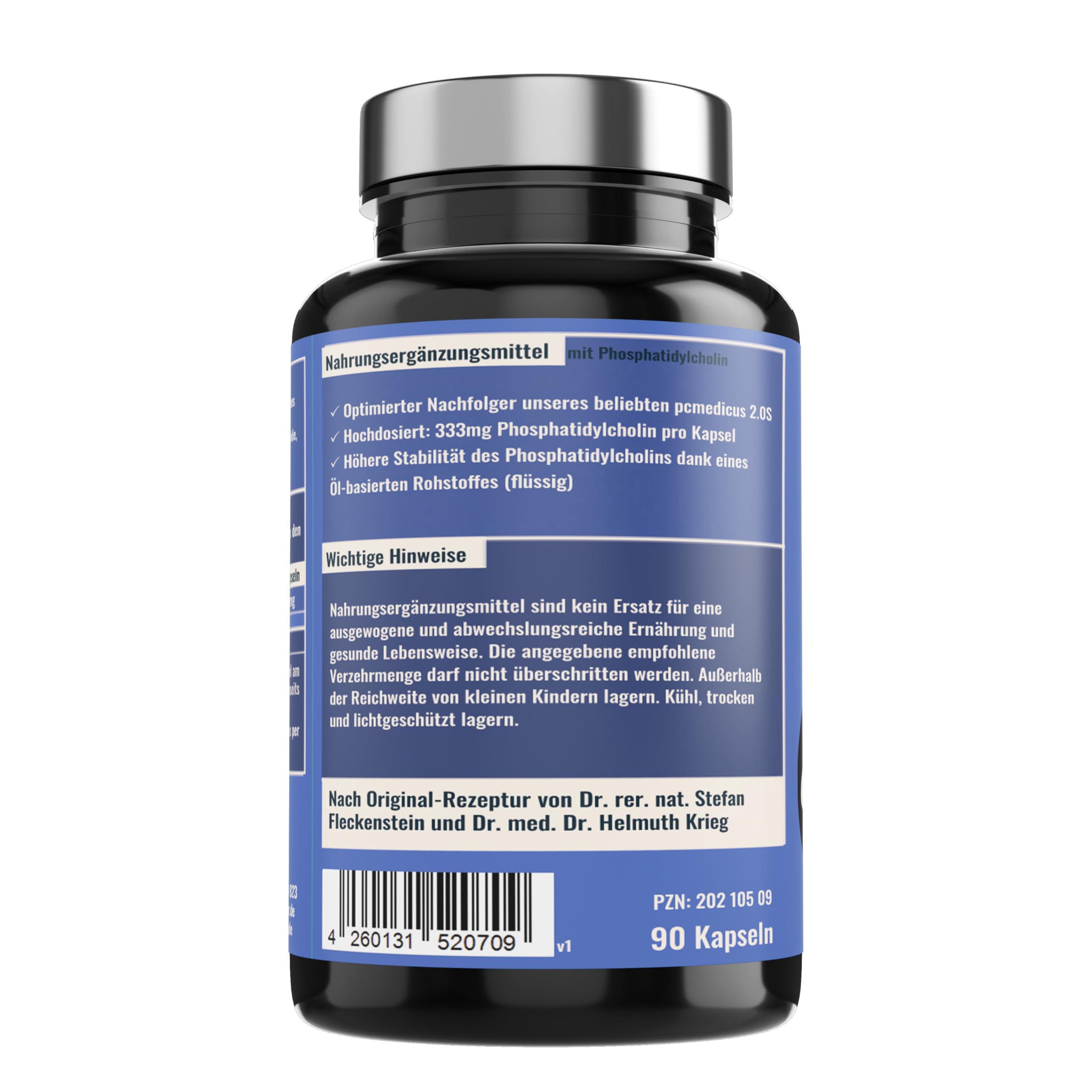 pcmedicus 2.0s liquid - Das vegane Nahrungsergänzungsmittel mit magensaftresistentem Lecithin, hochdosiert, 333mg Phosphatidylcholin pro Kapsel
