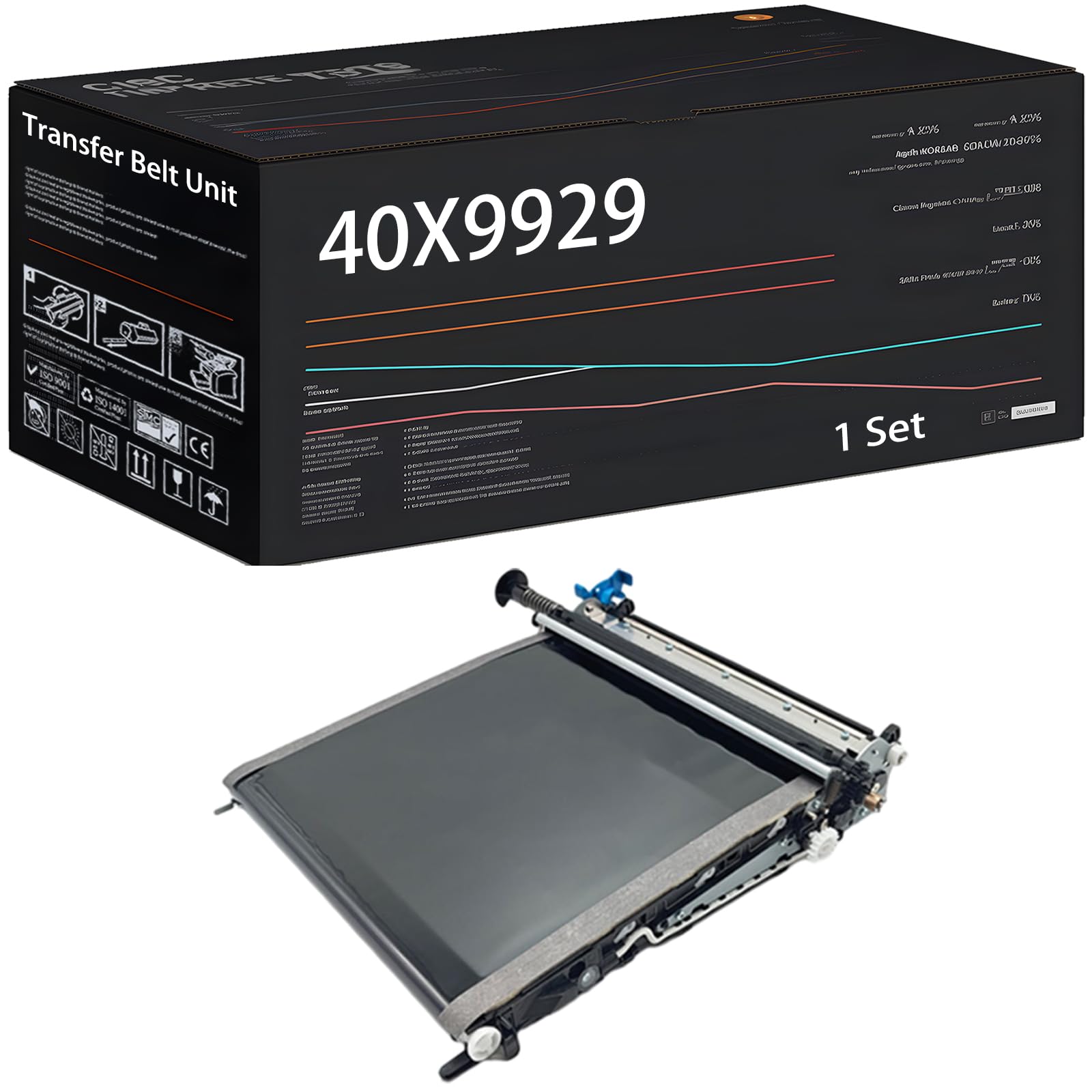 40X9929 Transfer Belt Unit Compatible for Lexmark CS720de CS720dte CS725de CS725dte Printers, with Chip, High Yield 250000 Pages, High-Definition Printing (1 Set)