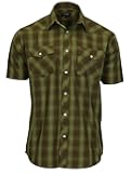 Mens Western Cowboy Short Sleeve Shirt with Snap Buttons